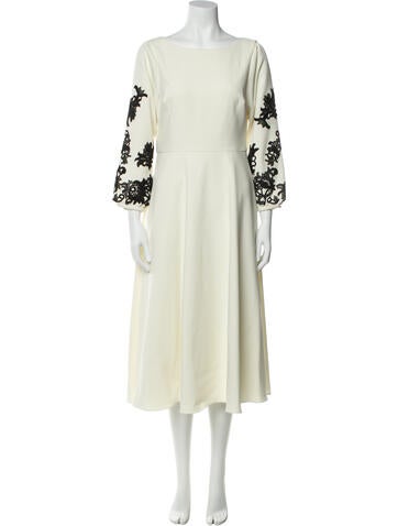 Mikael Aghal Dresses Bateau Neckline Midi Length Dress M