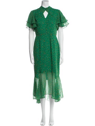 Mikael Aghal Dresses Floral Print Long Dress US 4 | S