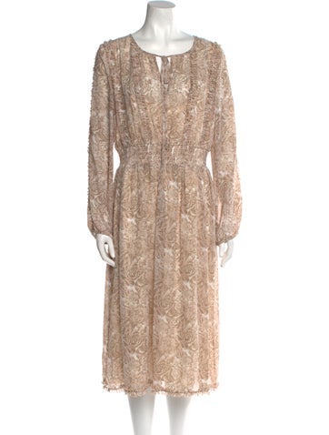 Mikael Aghal Dresses Printed Midi Length Dress US 8 | M