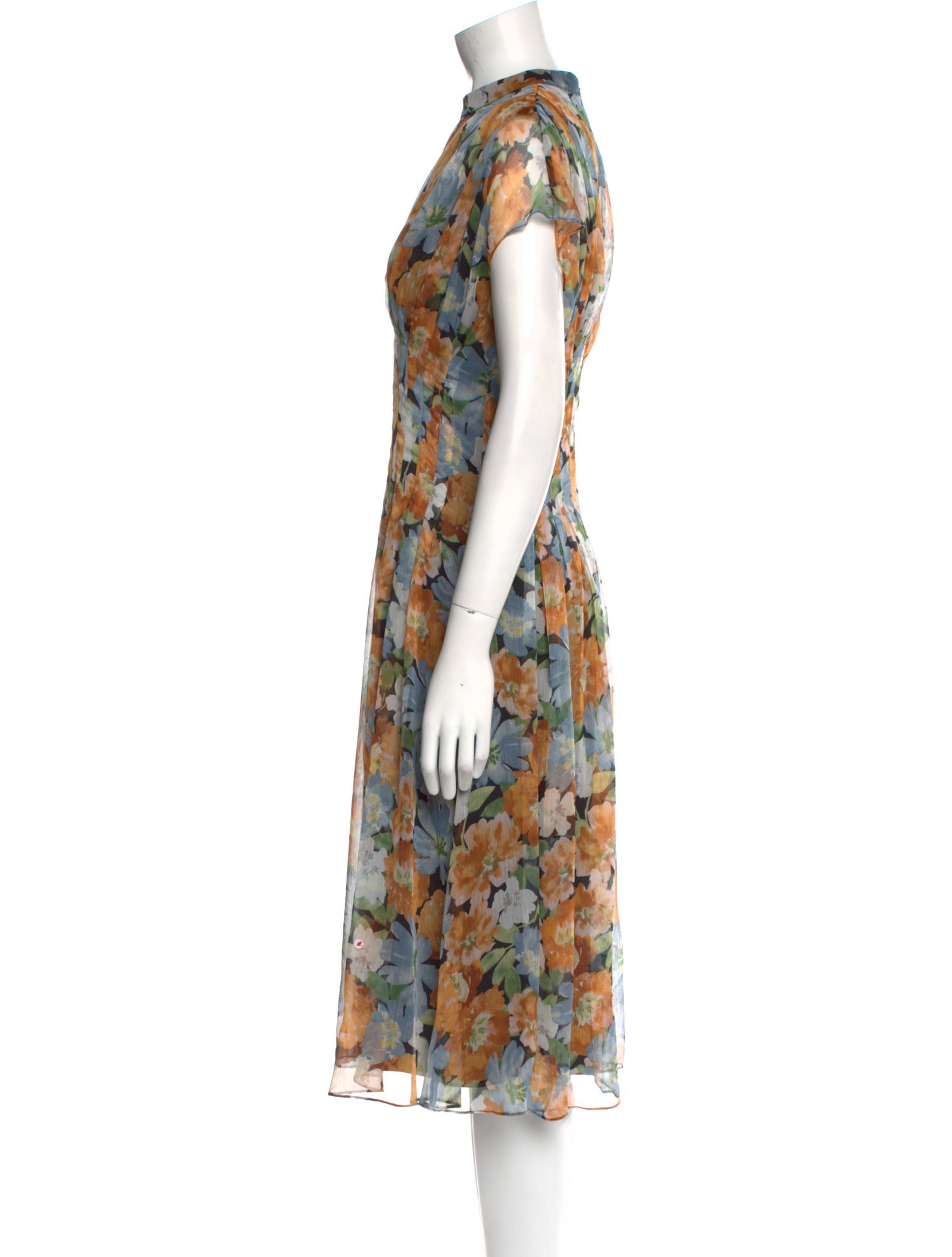 Mikael Aghal Floral Print Midi Length Dress w/ Tags
