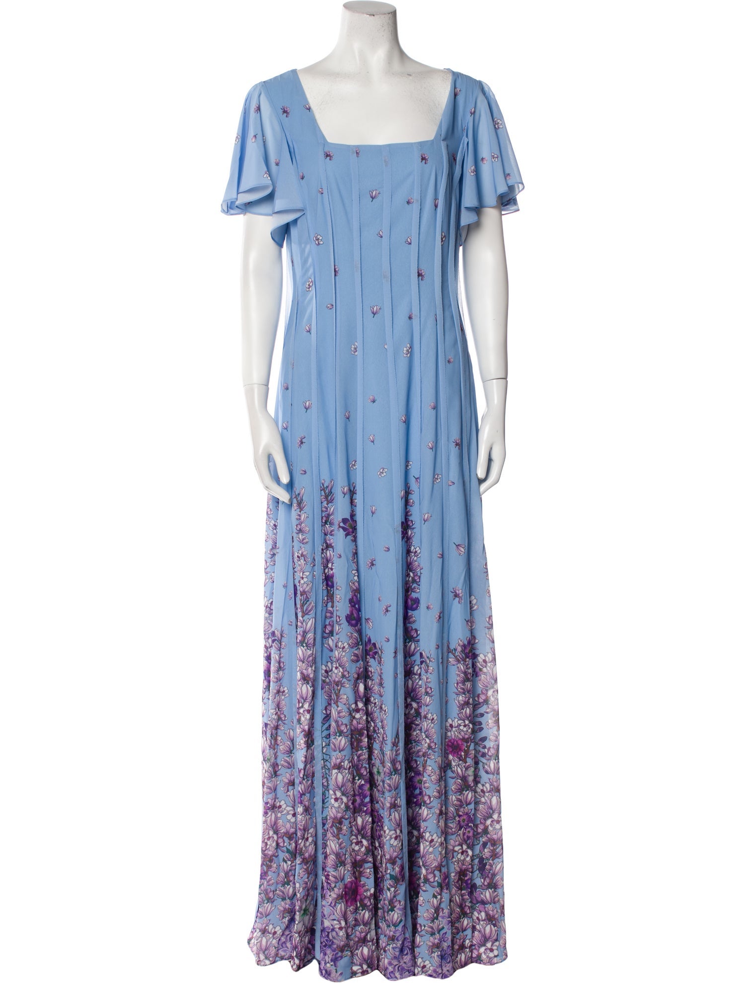 Mikael Aghal Floral Print Long Dress
