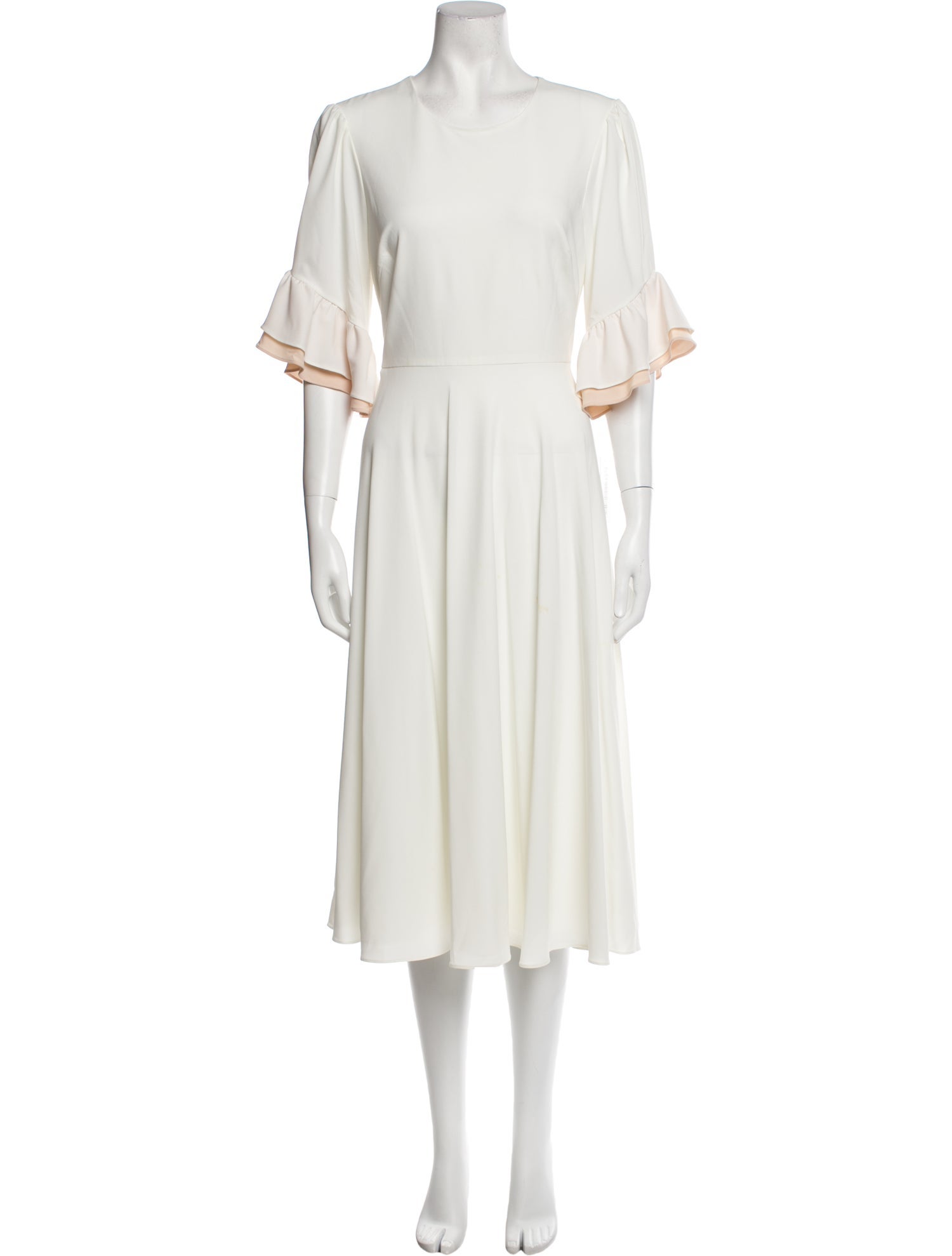 Mikael Aghal Scoop Neck Midi Length Dress