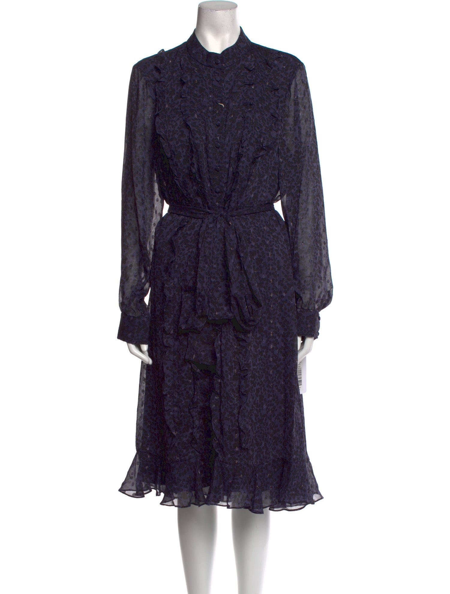 Mikael Aghal Animal Print Midi Length Dress