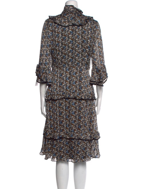 Mikael Aghal Floral Print Midi Length Dress