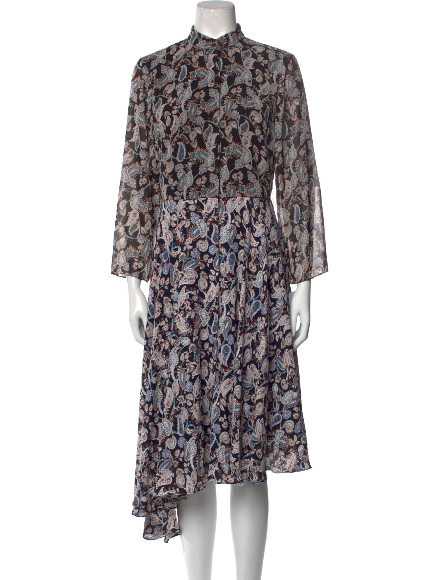Mikael Aghal Paisley Print Midi Length Dress