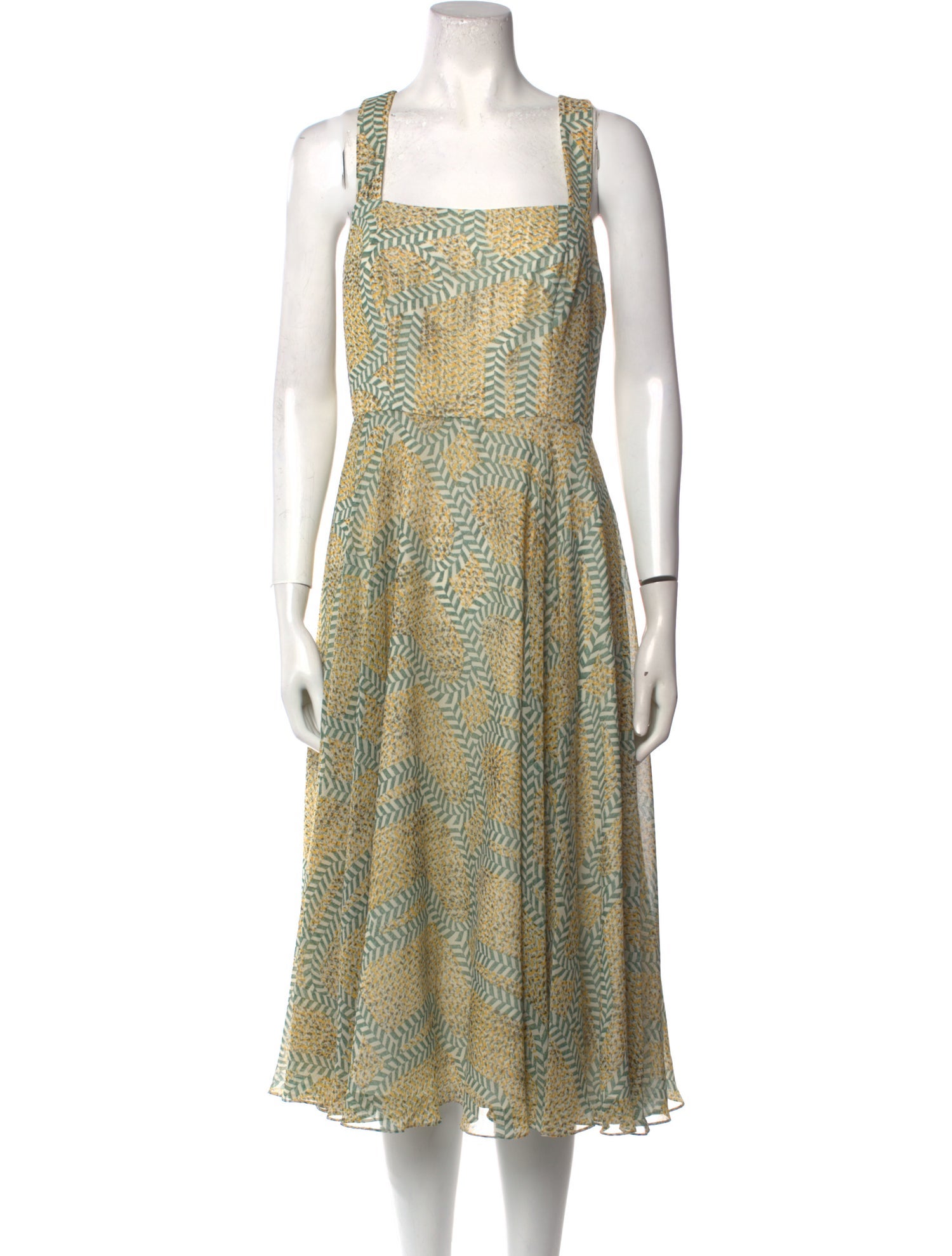 Mikael Aghal Printed Midi Length Dress w/ Tags
