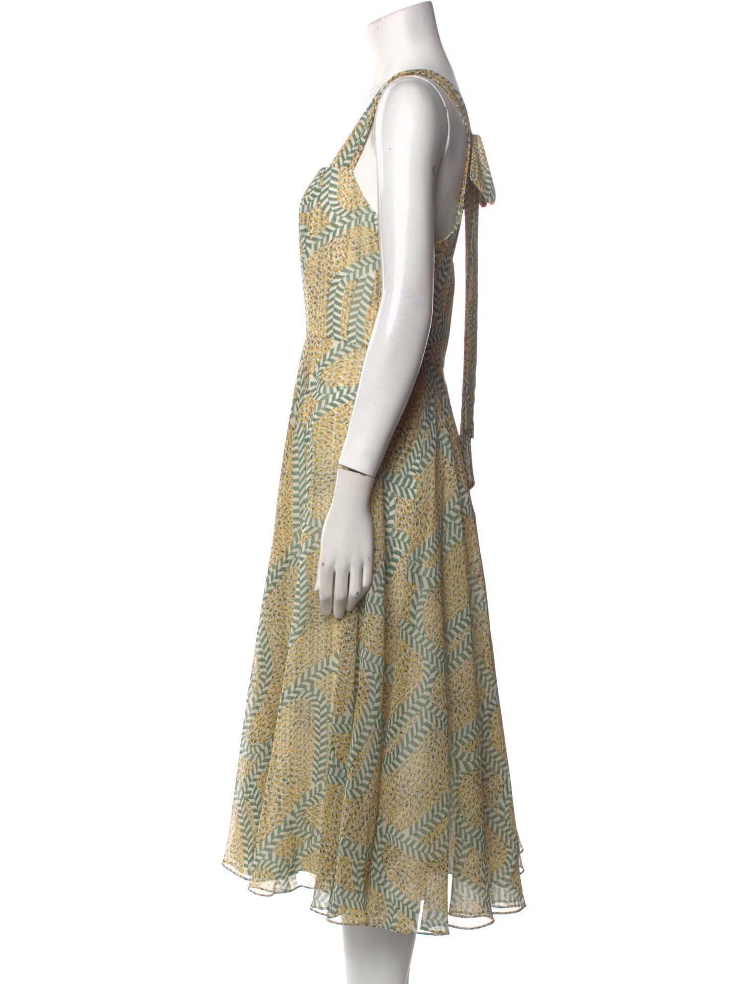 Mikael Aghal Printed Midi Length Dress w/ Tags