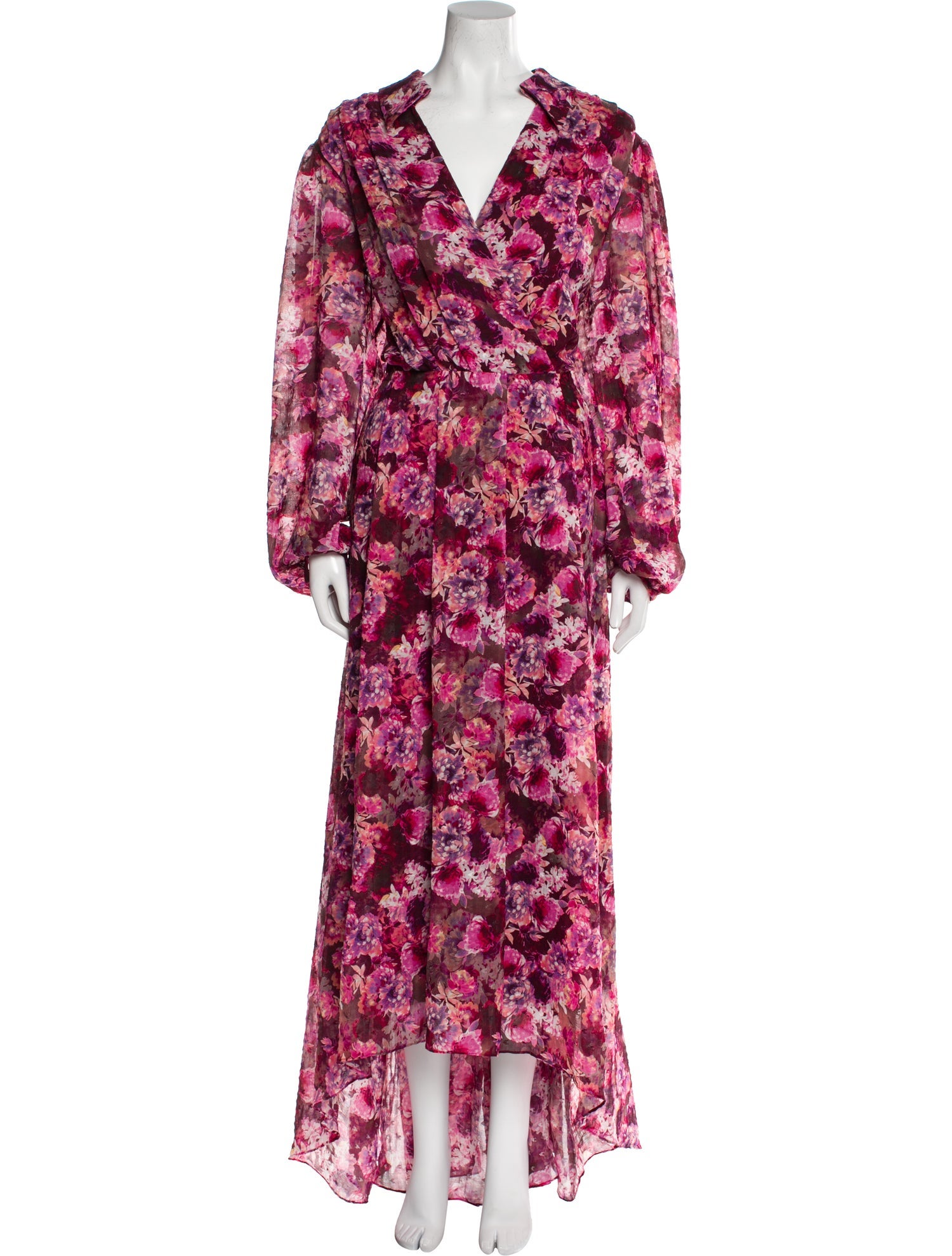 Mikael Aghal Floral Print Long Dress