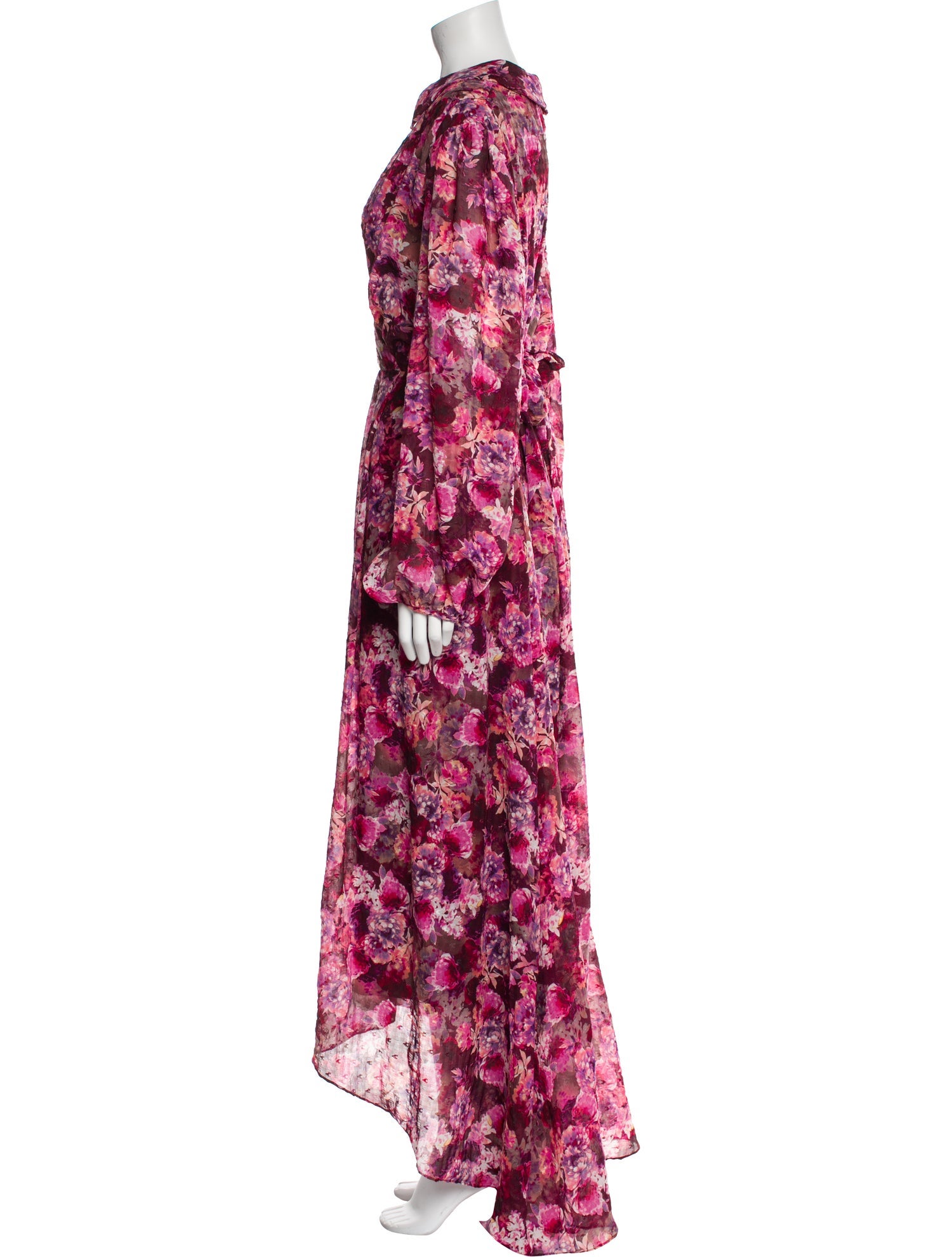 Mikael Aghal Floral Print Long Dress