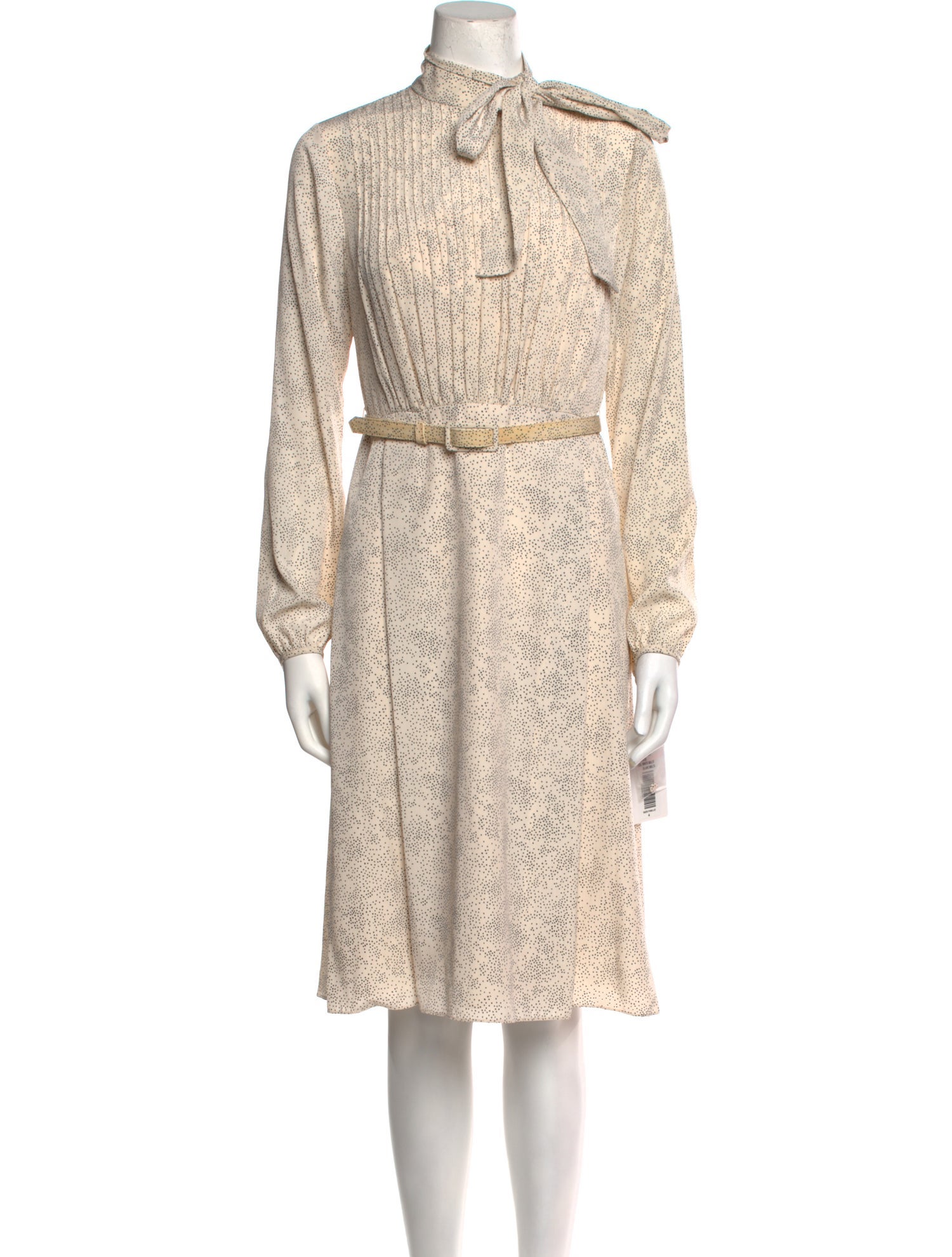 Mikael Aghal Mock Neck Midi Length Dress