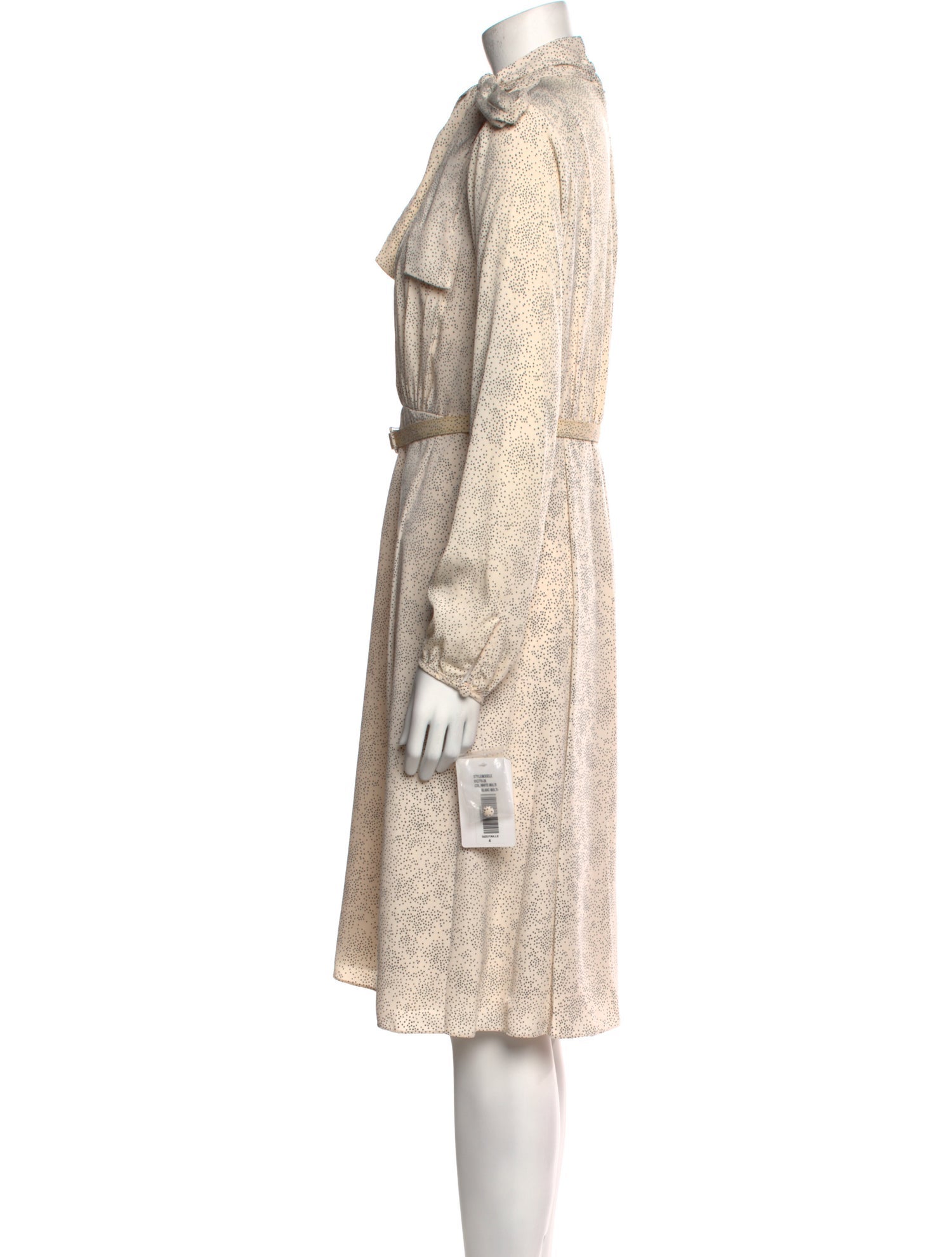 Mikael Aghal Mock Neck Midi Length Dress