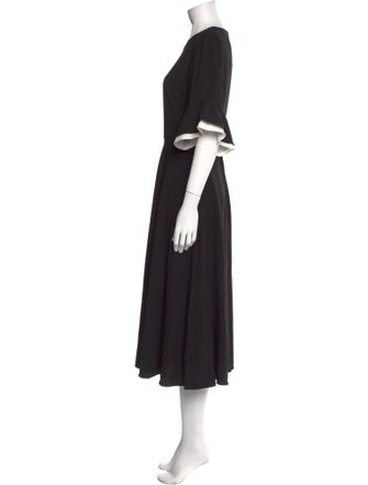 Mikael Aghal Crew Neck Long Dress
