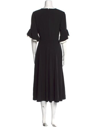 Mikael Aghal Crew Neck Long Dress