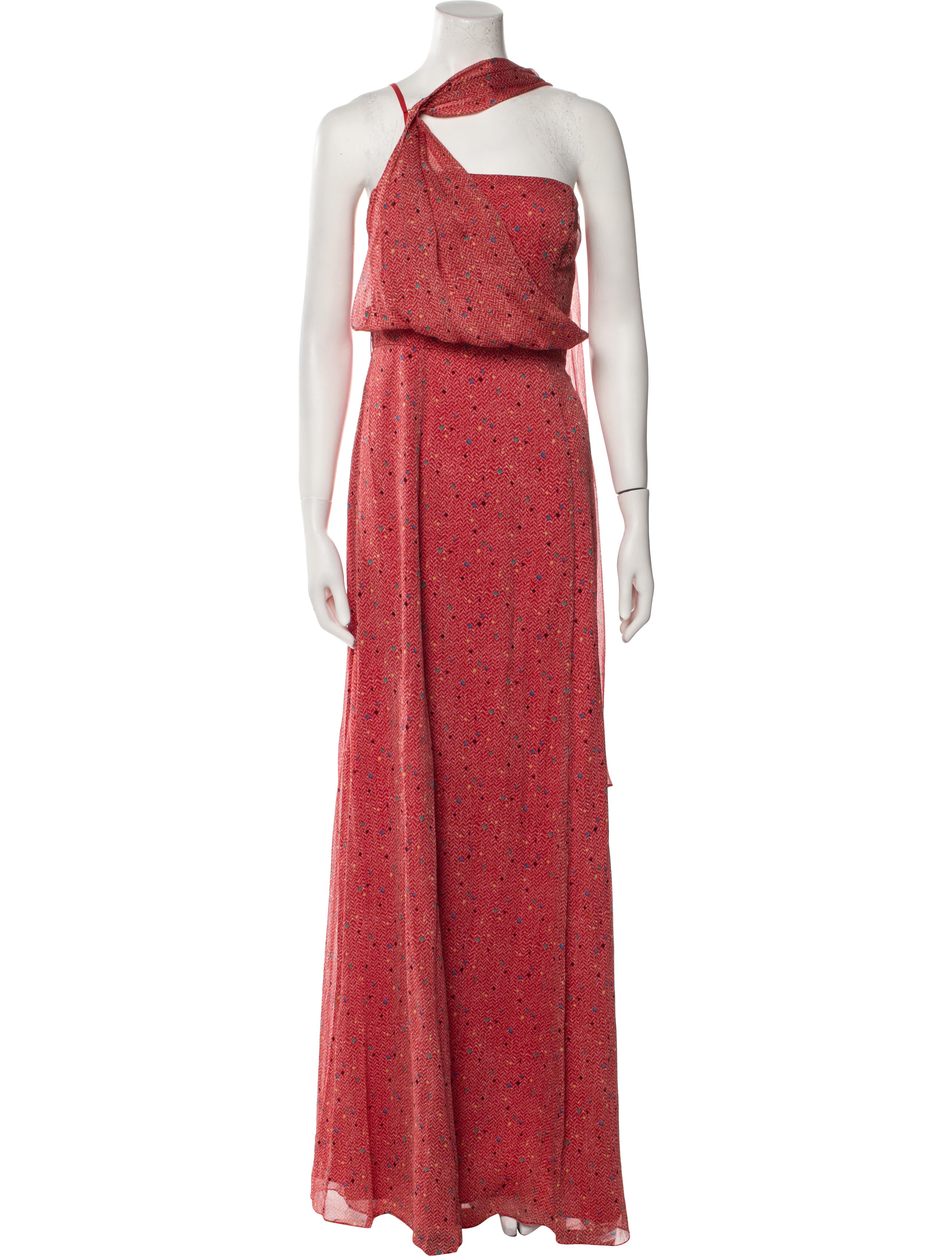 Mikael Aghal Printed Long Dress w/ Tags