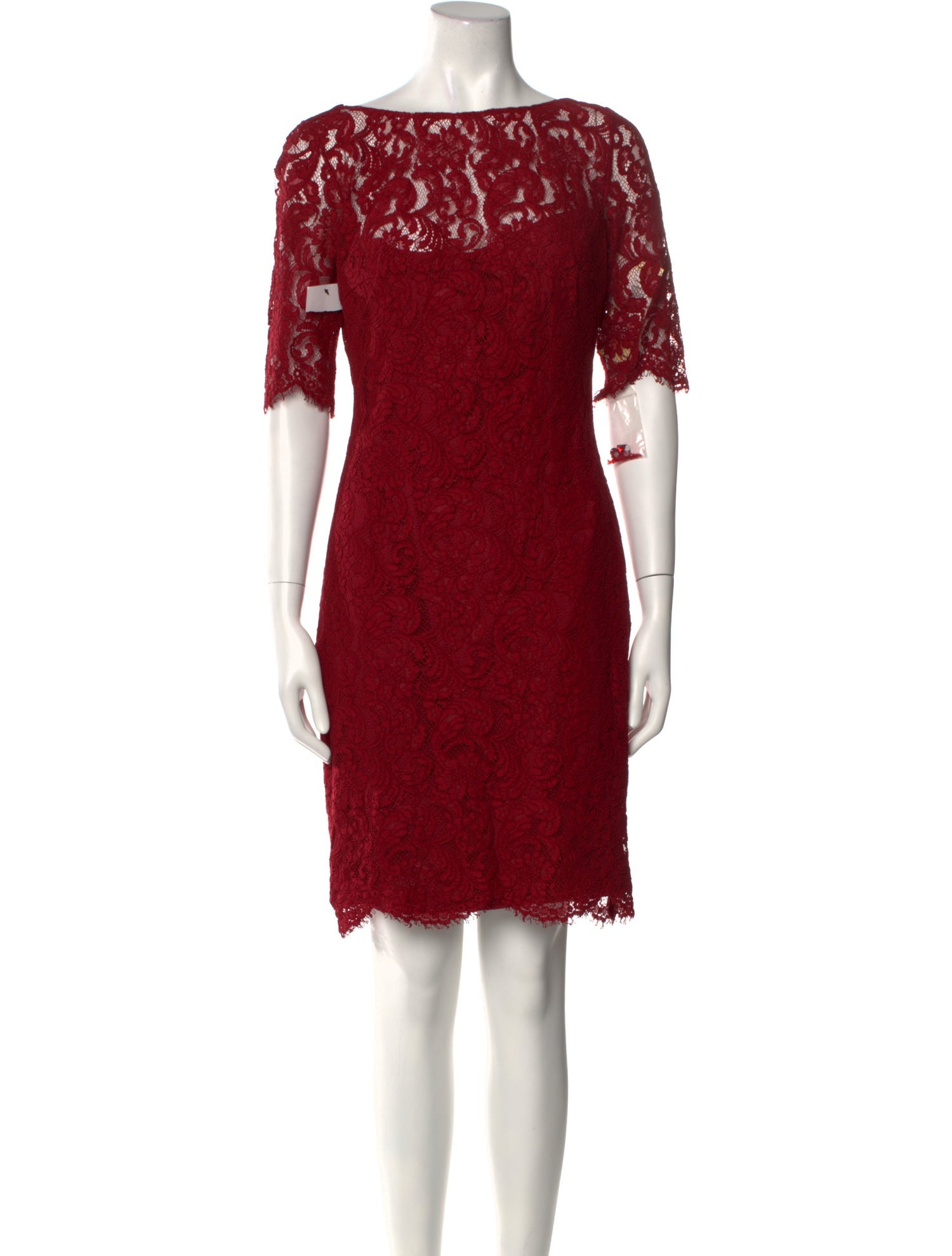 Mikael Aghal Lace Pattern Mini Dress
