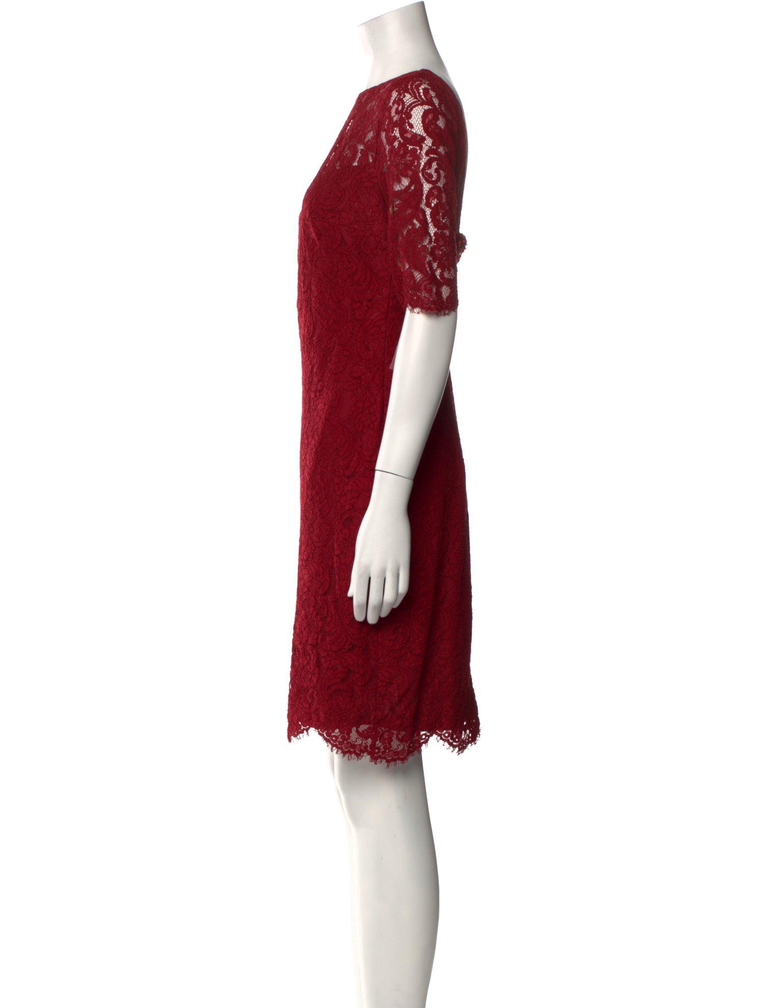 Mikael Aghal Lace Pattern Mini Dress