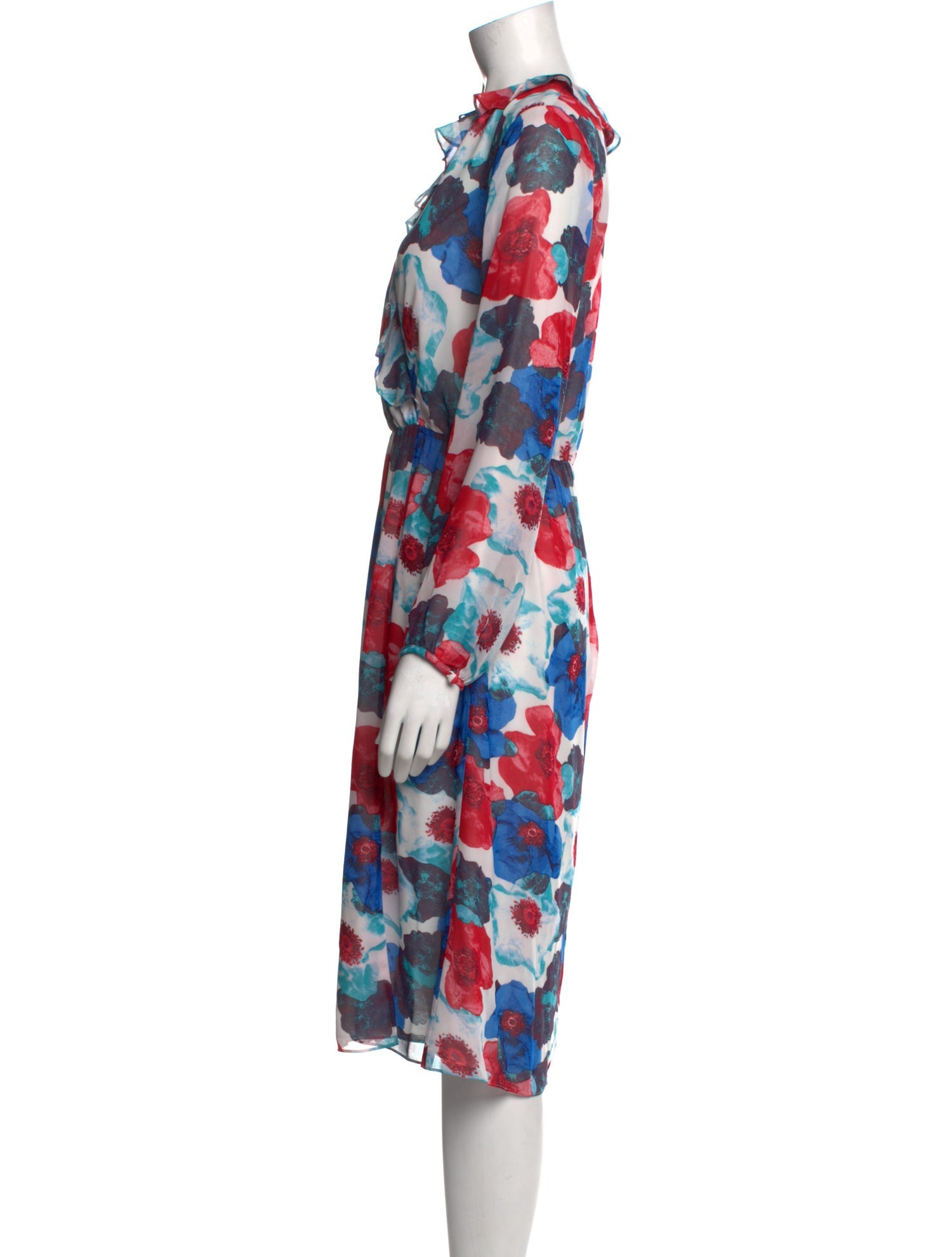 Mikael Aghal Floral Print Midi Length Dress
