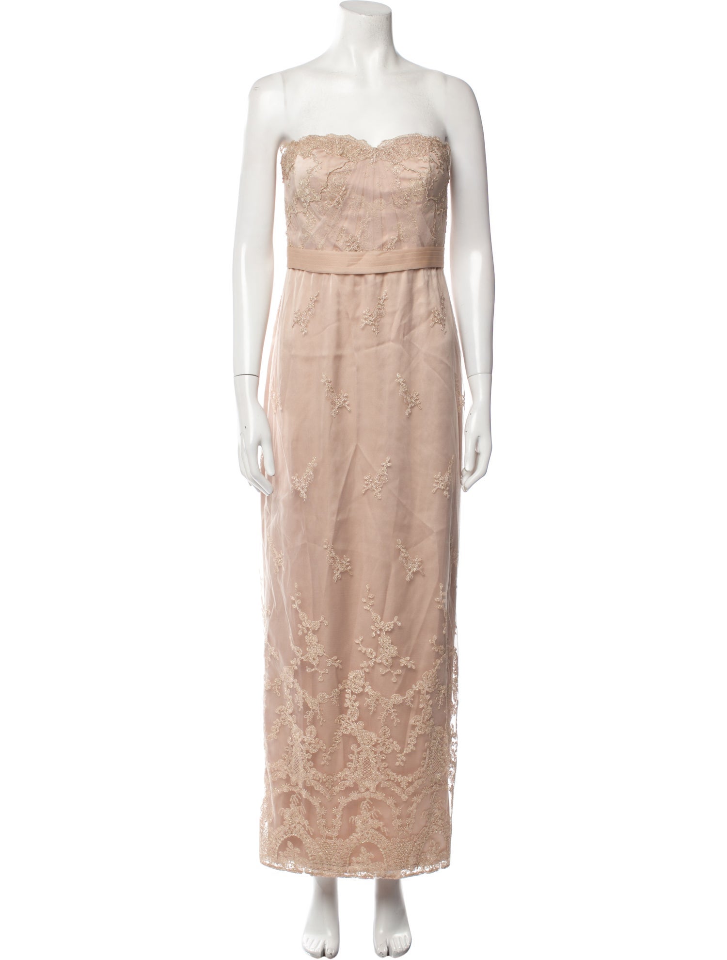 Mikael Aghal Lace Pattern Long Dress