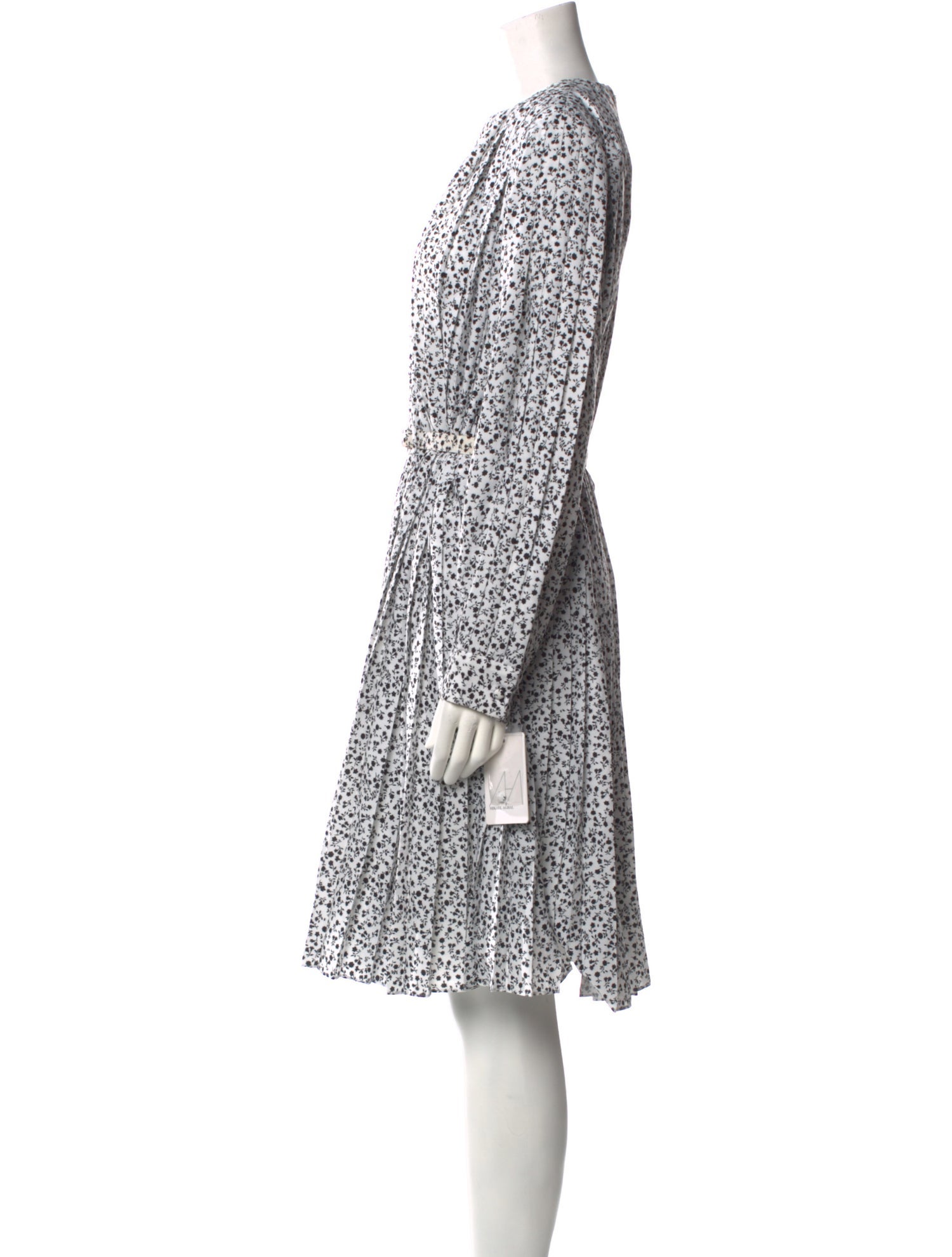 Mikael Aghal Bateau Neckline Midi Length Dress