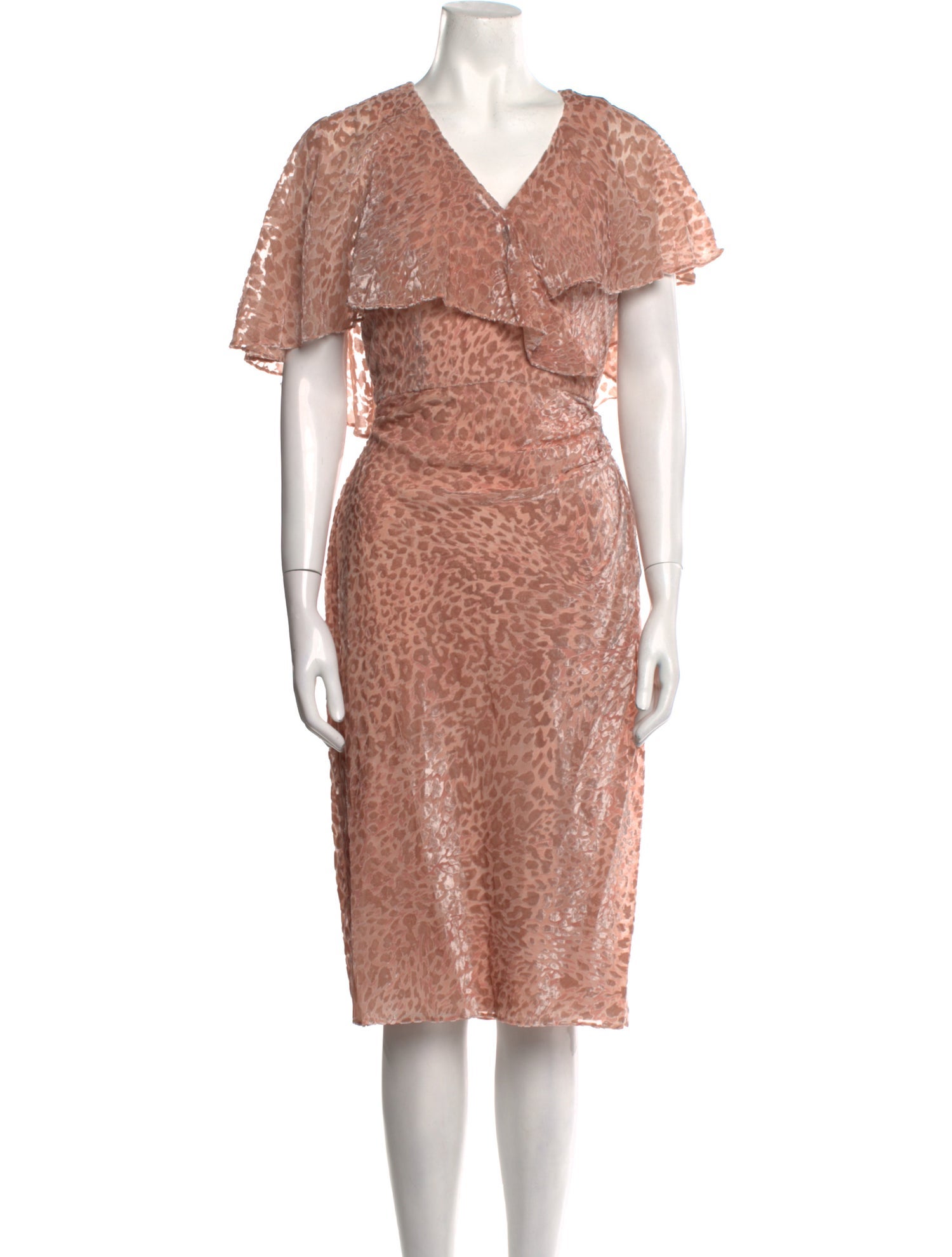 Mikael Aghal V-Neck Midi Length Dress