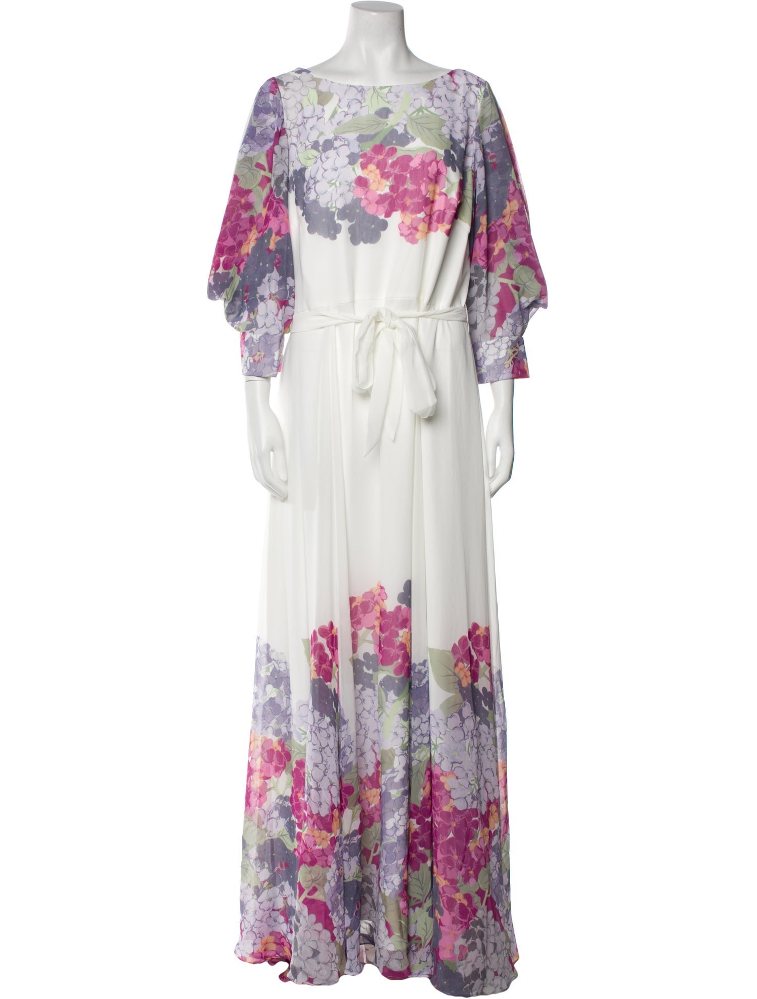 Mikael Aghal Floral Print Long Dress w/ Tags