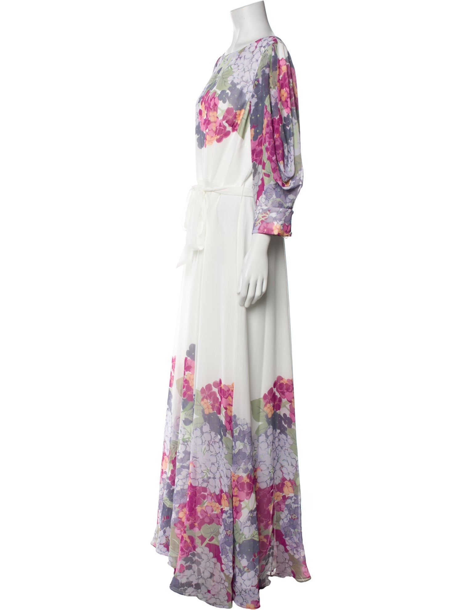 Mikael Aghal Floral Print Long Dress w/ Tags