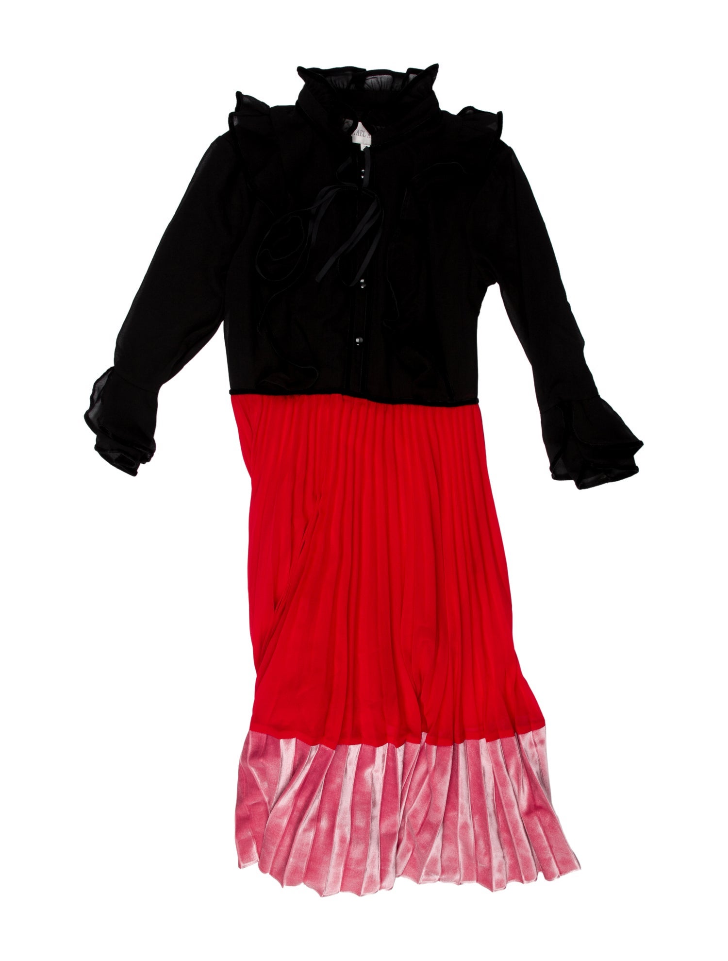 Mikael Aghal Mock Neck Knee-Length Dress