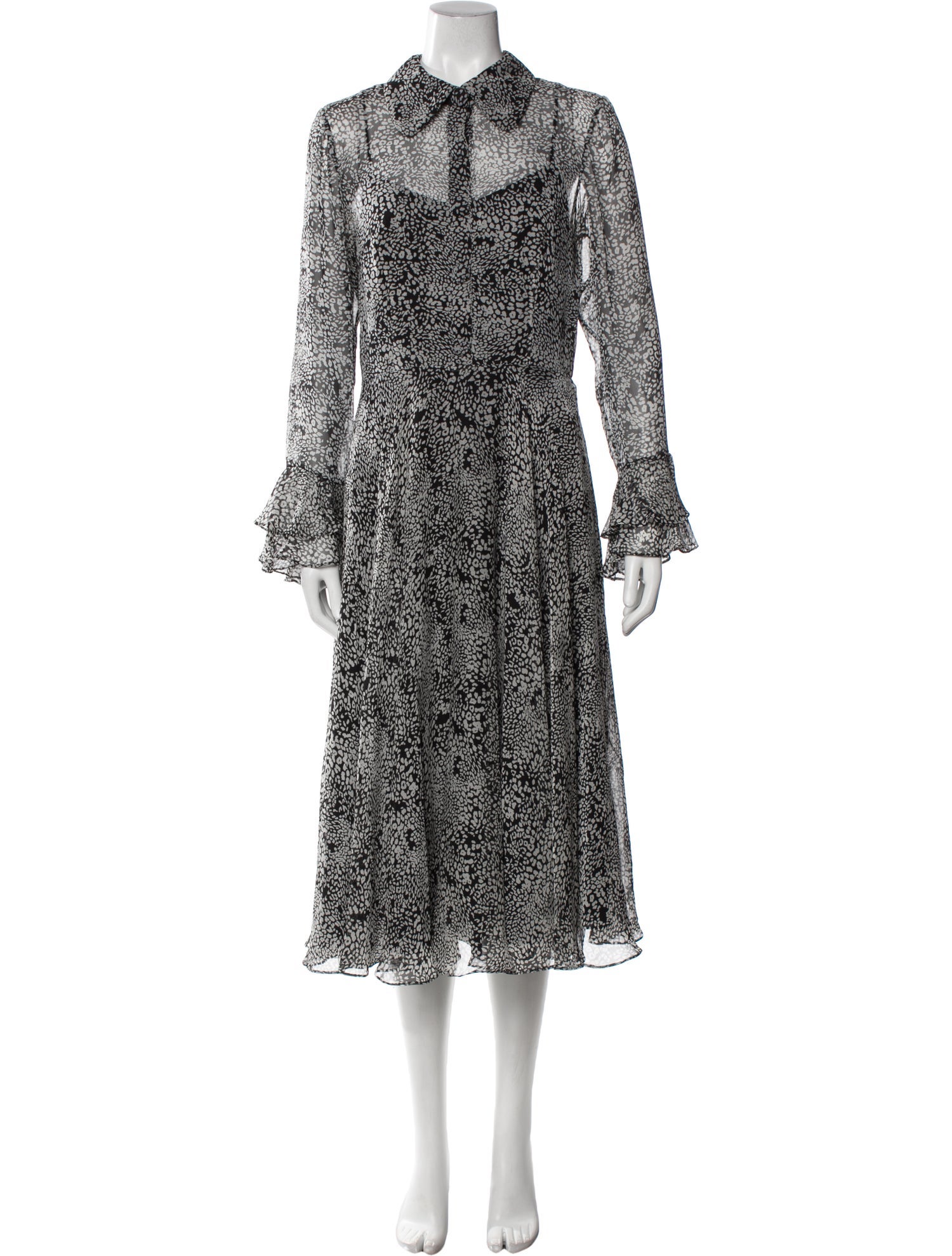 Mikael Aghal Animal Print Long Dress