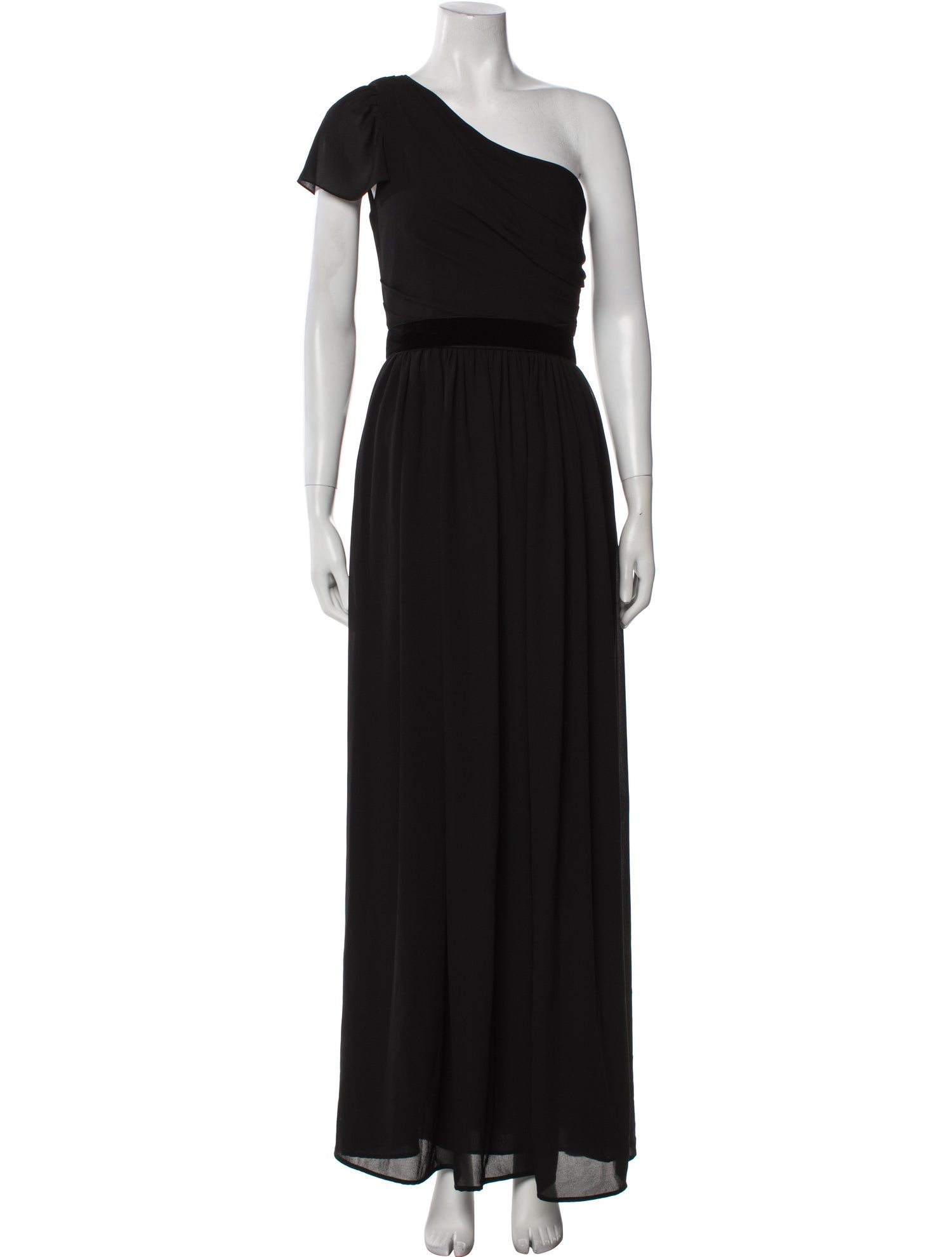 Mikael Aghal One-Shoulder Long Dress