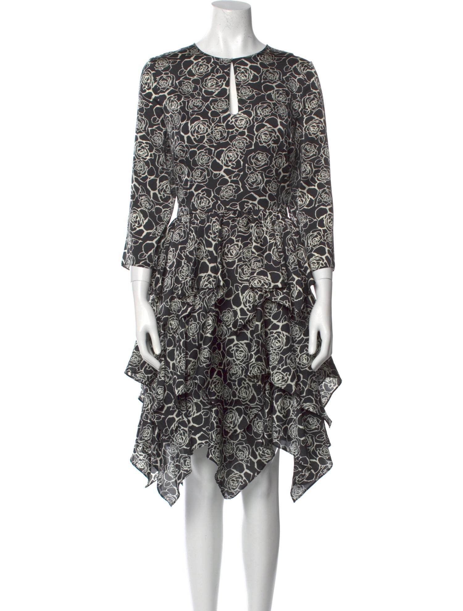 Mikael Aghal Printed Knee-Length Dress