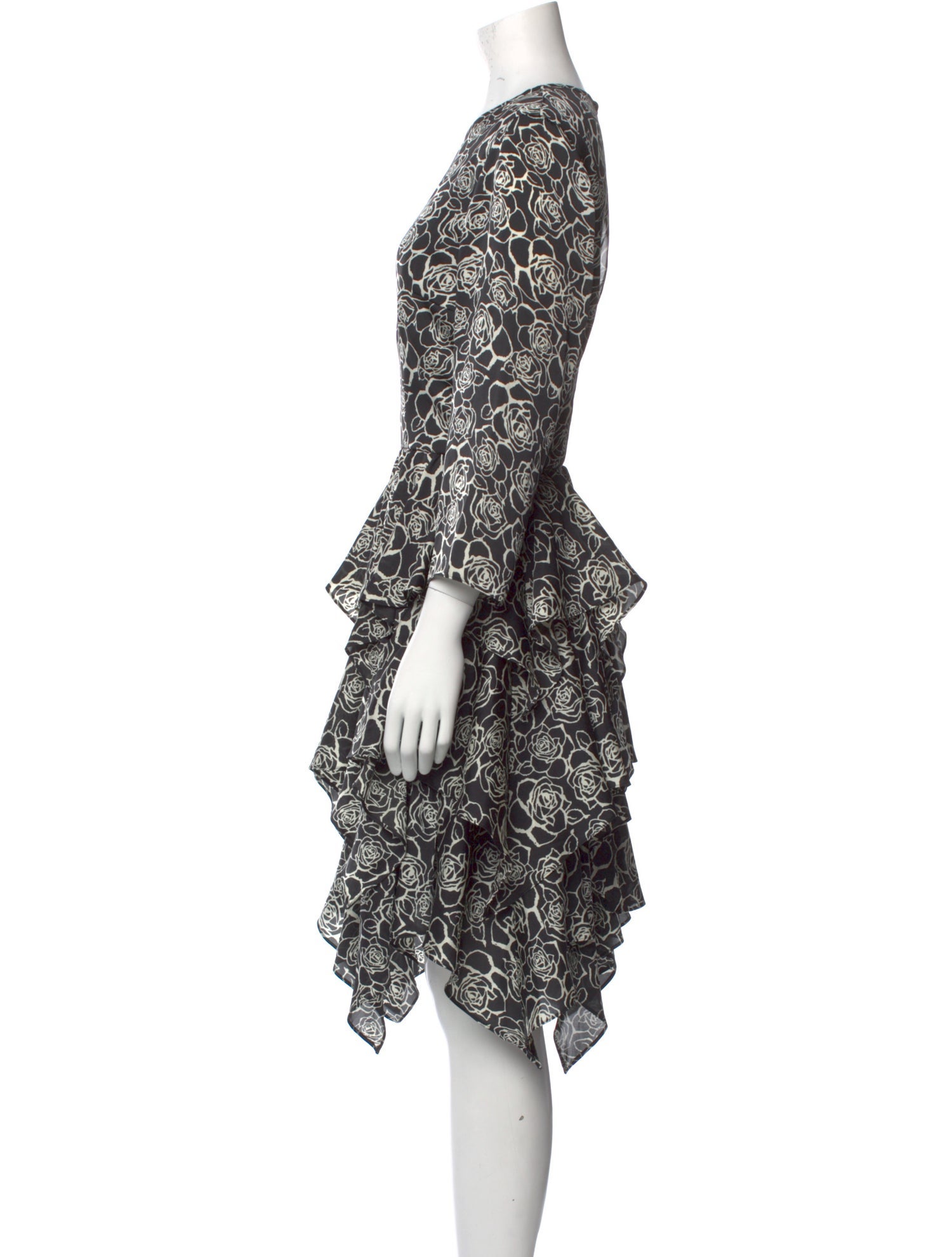 Mikael Aghal Printed Knee-Length Dress