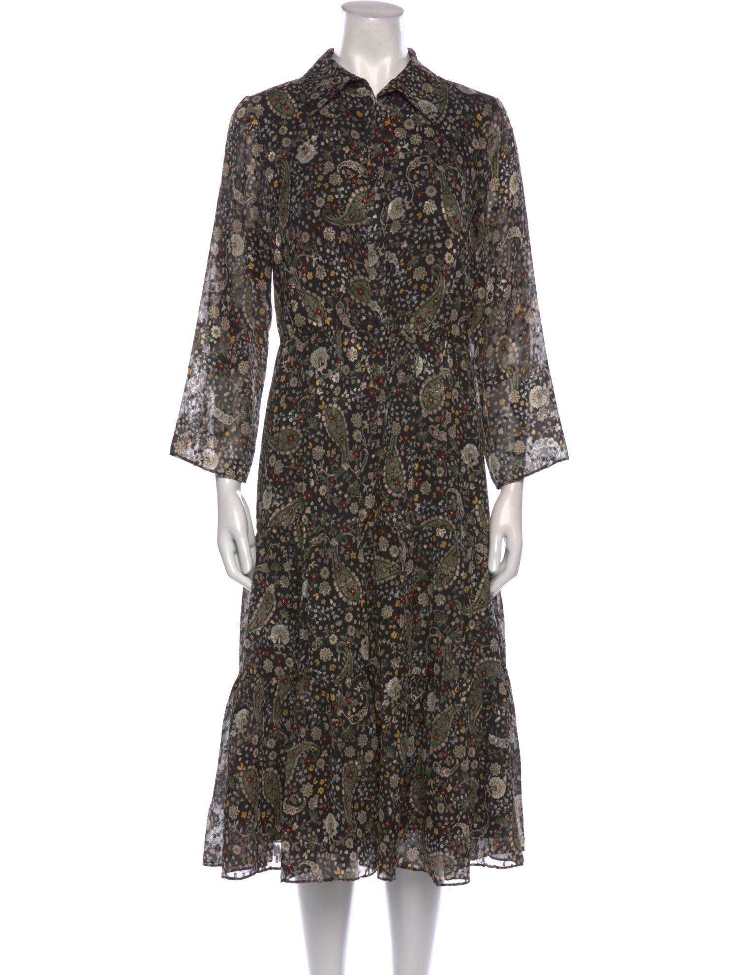Mikael Aghal Floral Print Midi Length Dress
