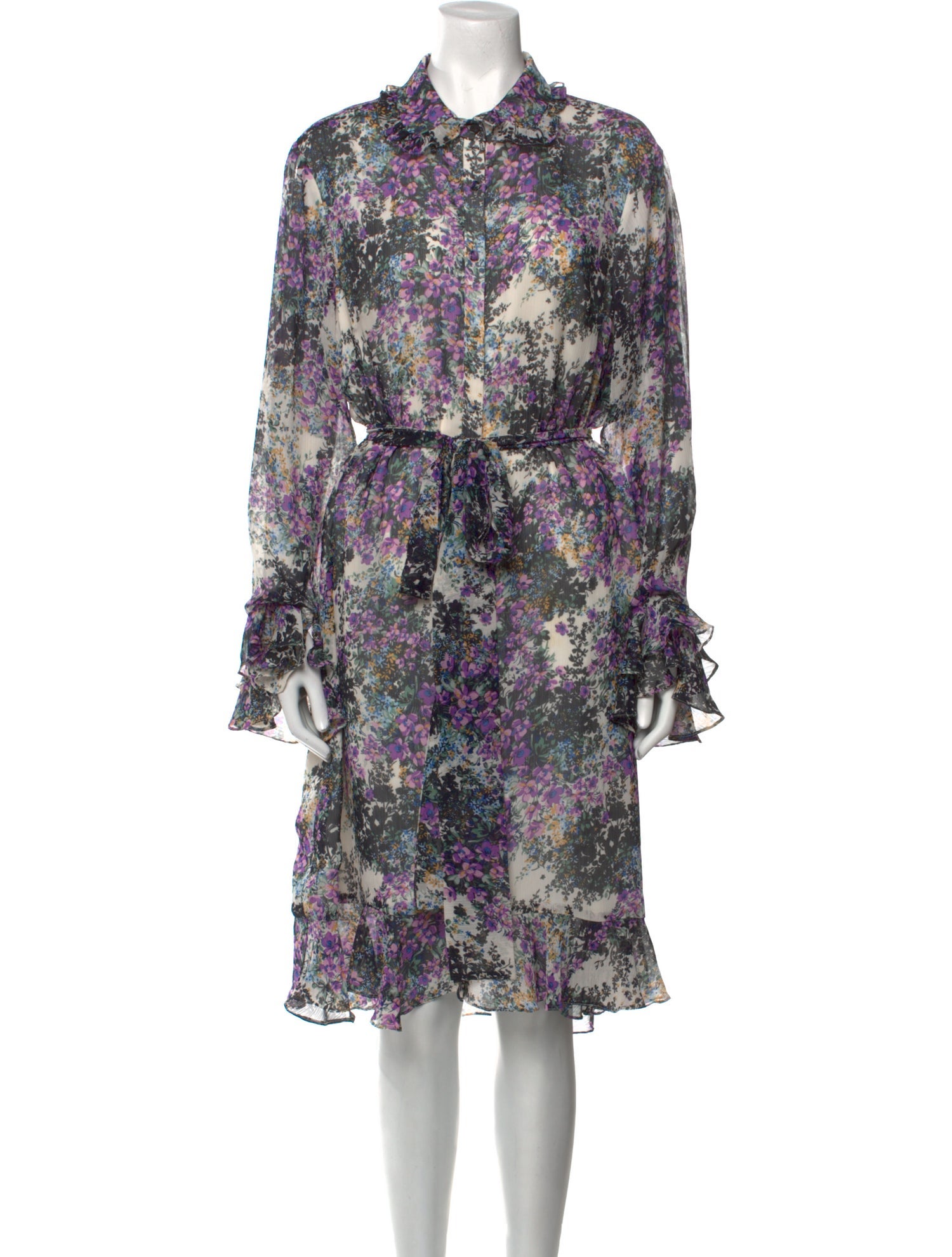 Mikael Aghal Floral Print Knee-Length Dress