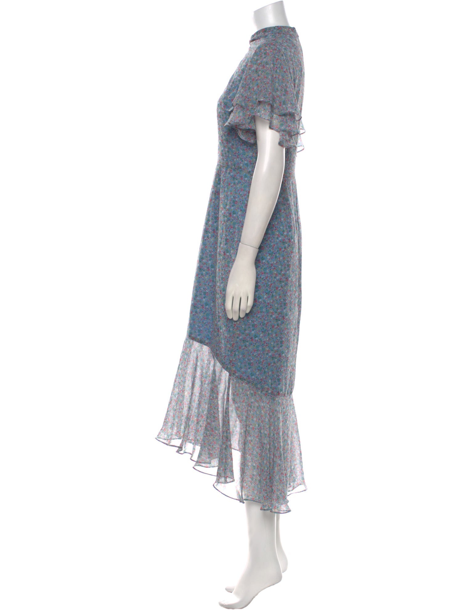 Mikael Aghal Floral Print Midi Length Dress