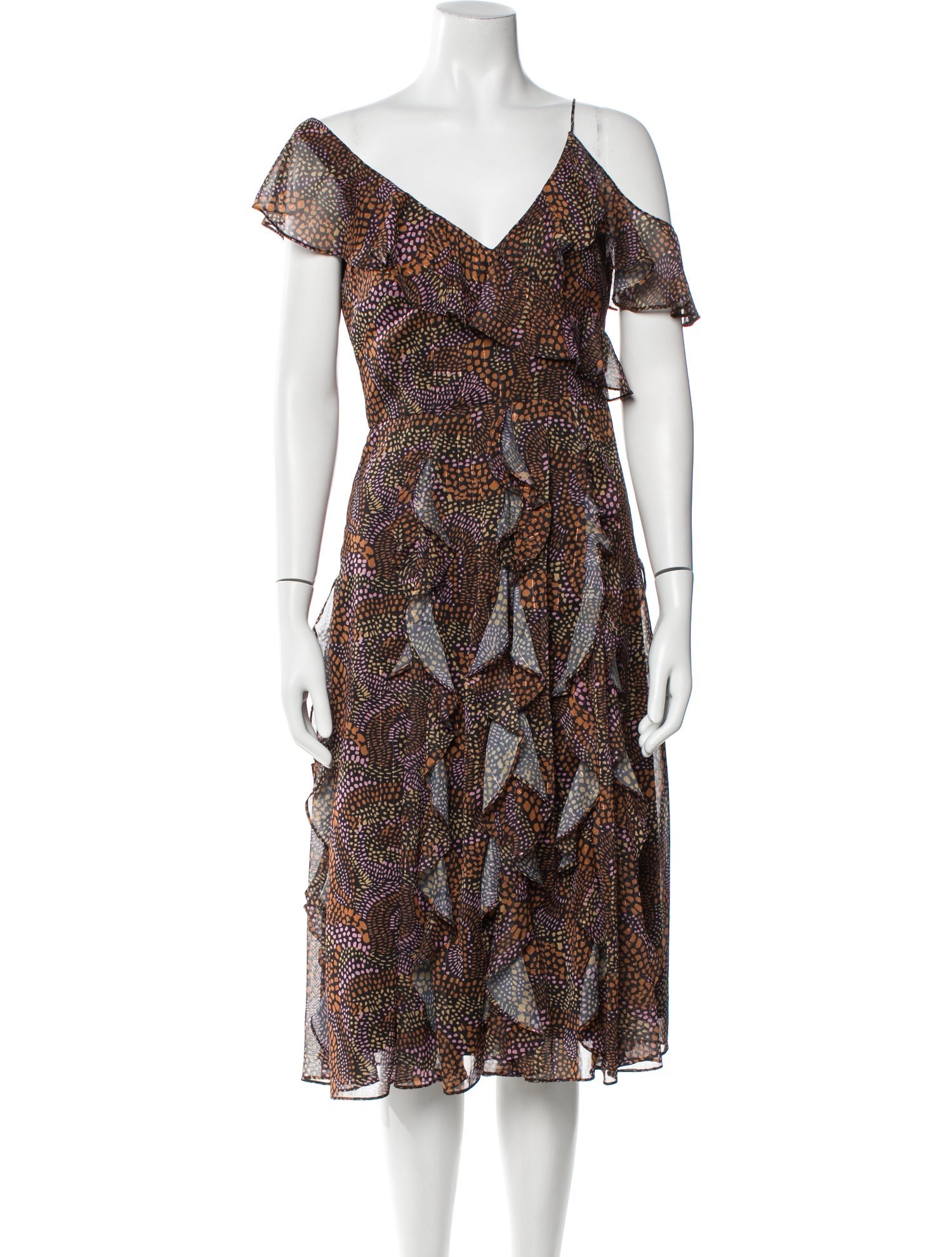Mikael Aghal Printed Midi Length Dress