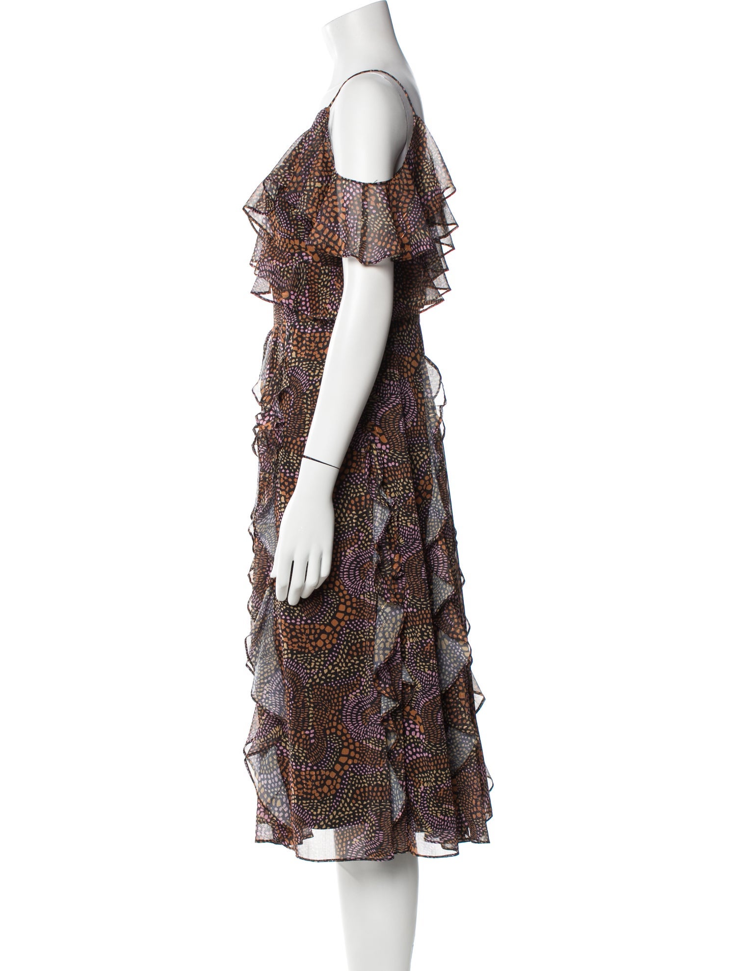 Mikael Aghal Printed Midi Length Dress