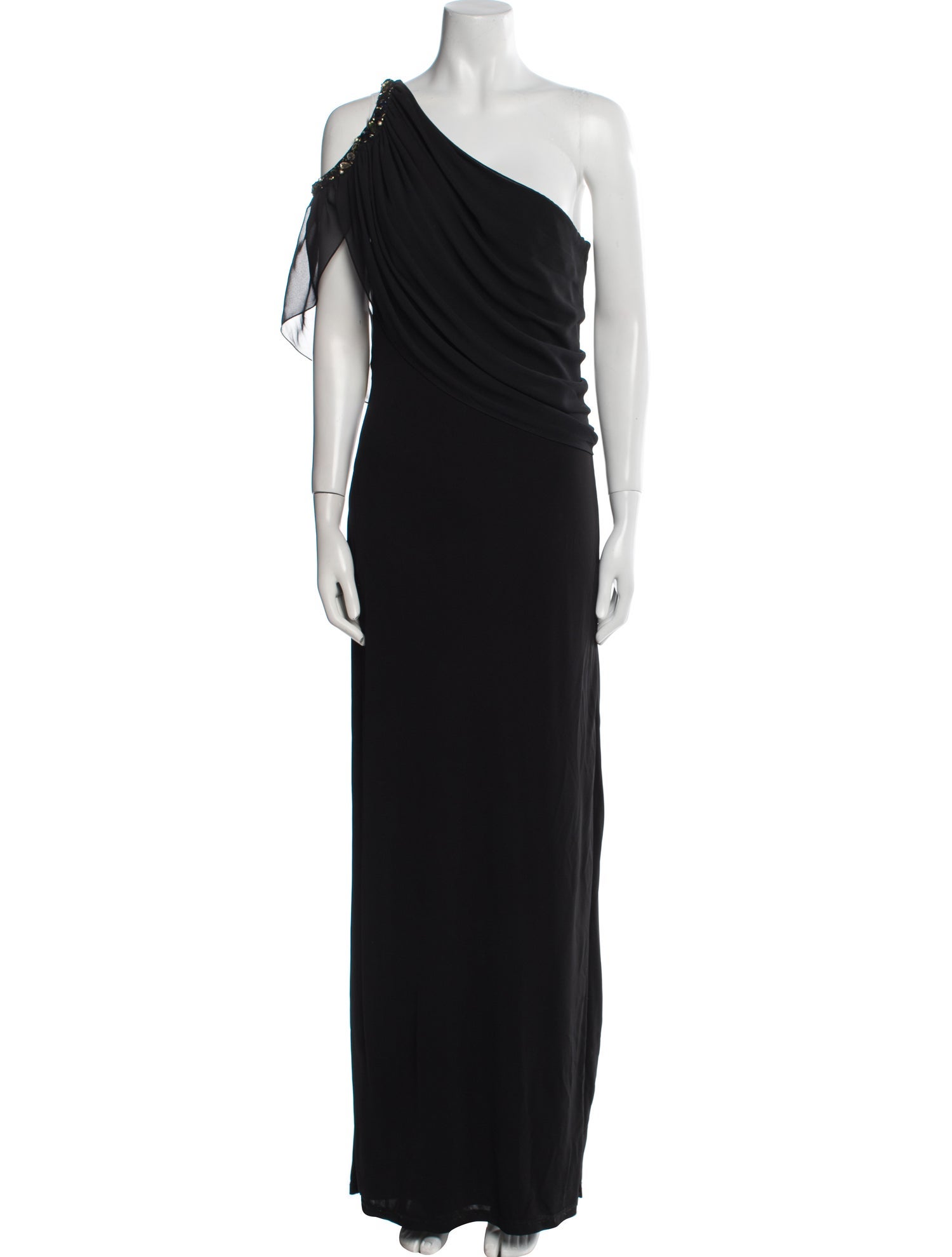 Mikael Aghal One-Shoulder Long Dress