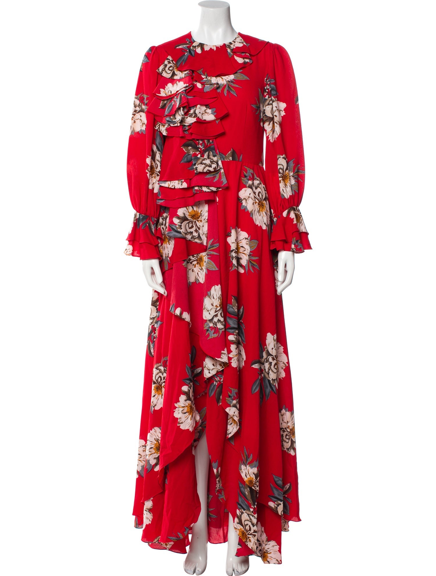 Mikael Aghal Floral Print Long Dress