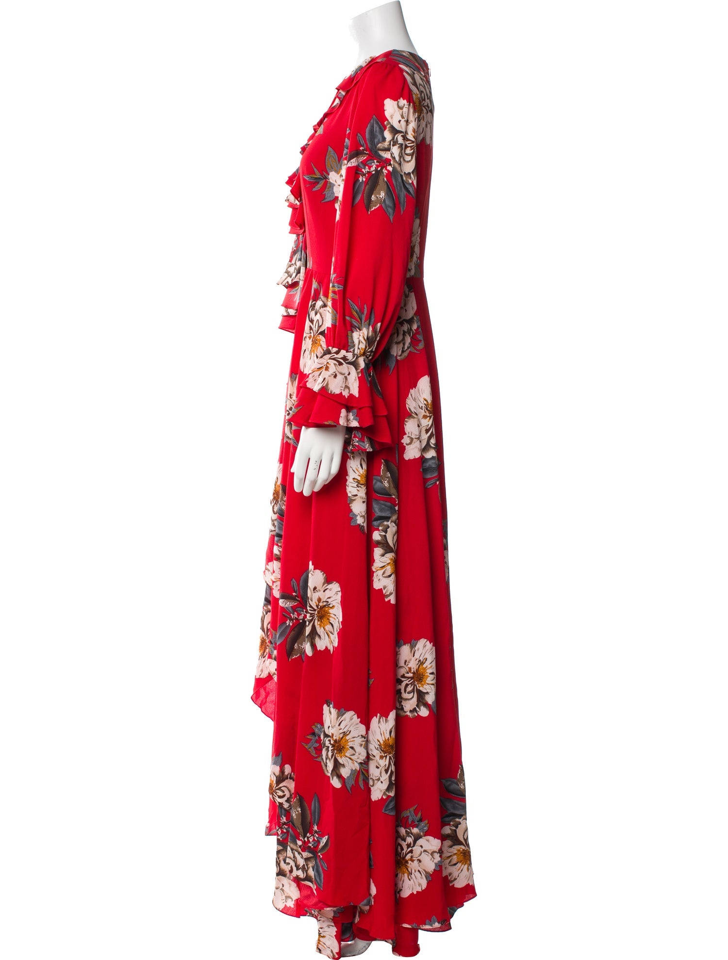 Mikael Aghal Floral Print Long Dress