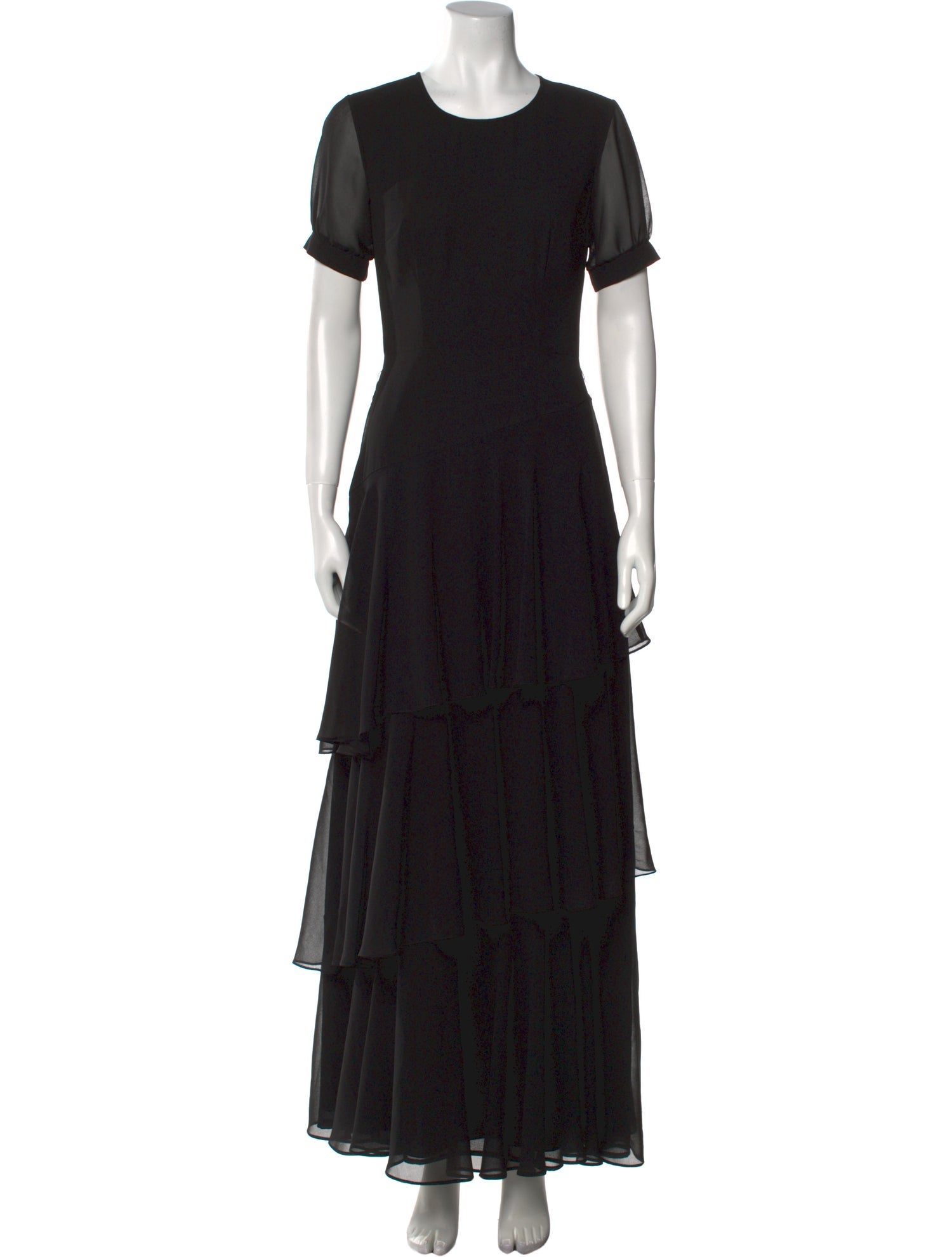 Mikael Aghal Crew Neck Long Dress