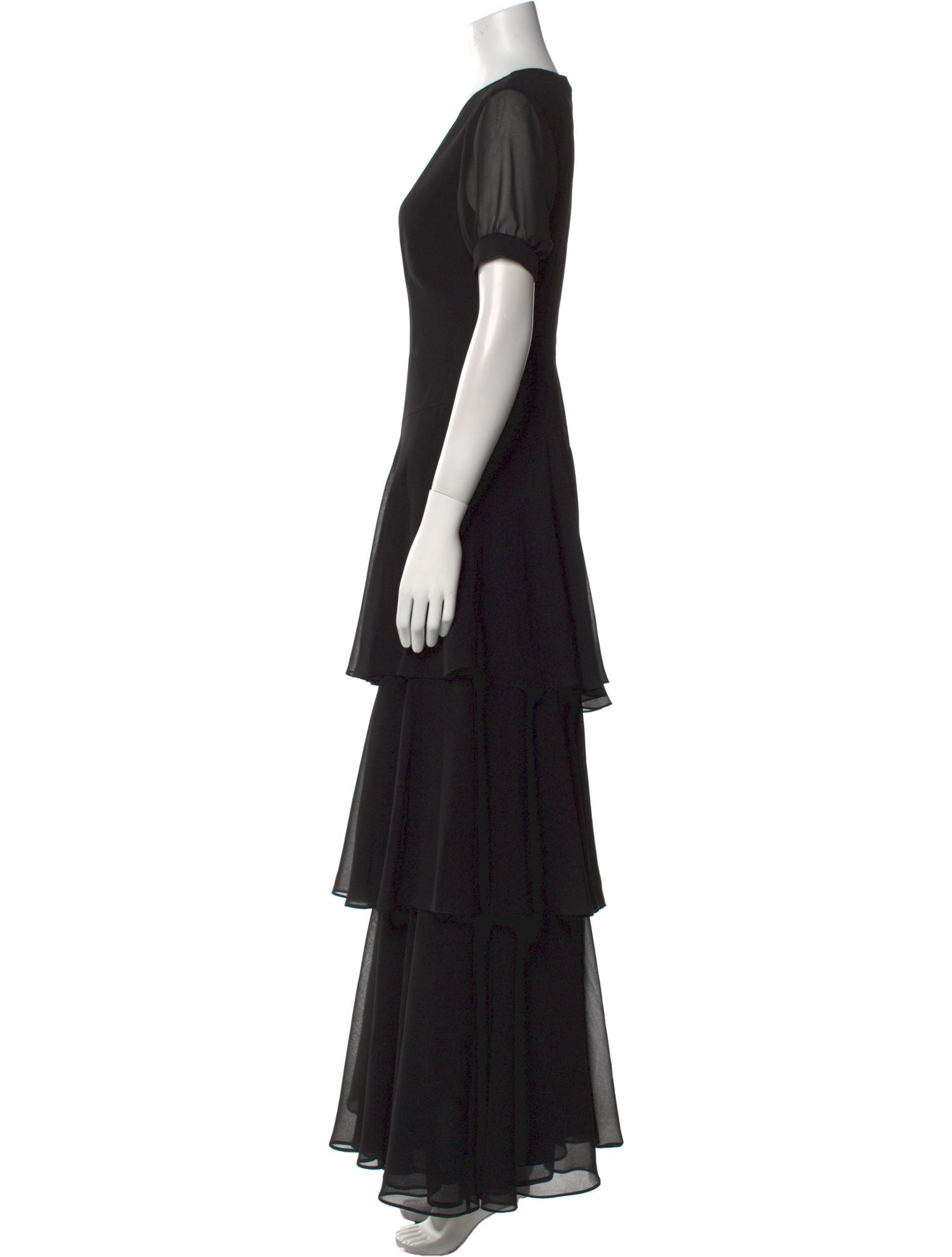 Mikael Aghal Crew Neck Long Dress