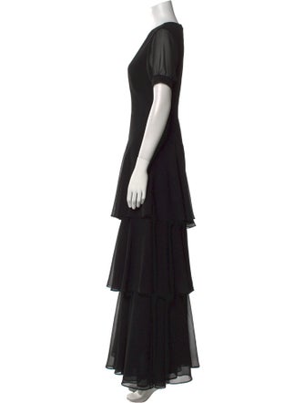 Mikael Aghal Crew Neck Long Dress