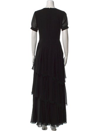 Mikael Aghal Crew Neck Long Dress