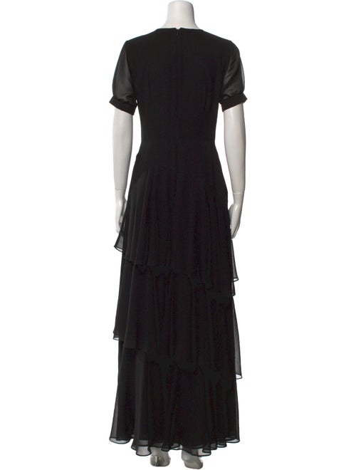 Mikael Aghal Crew Neck Long Dress