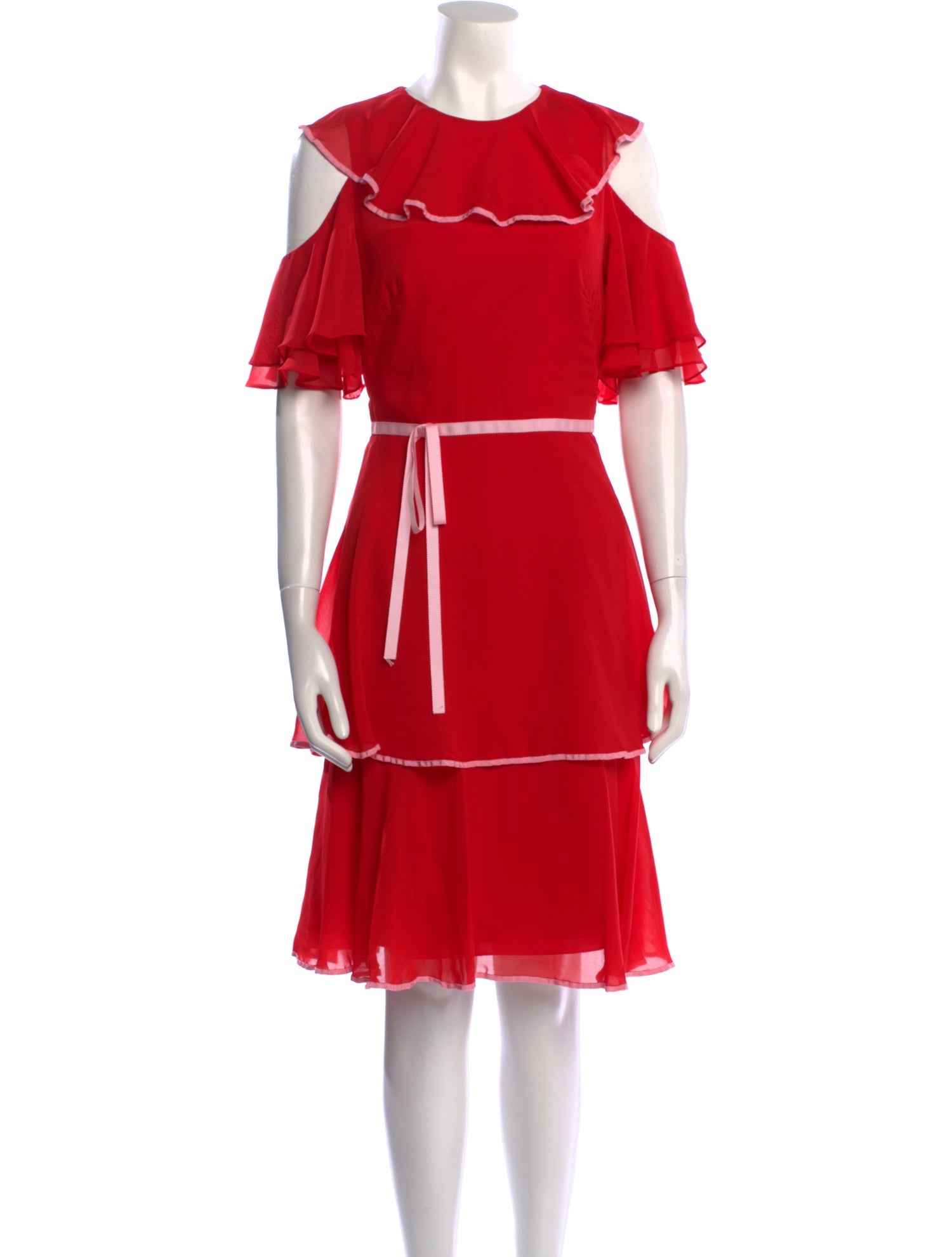 Mikael Aghal Crew Neck Midi Length Dress