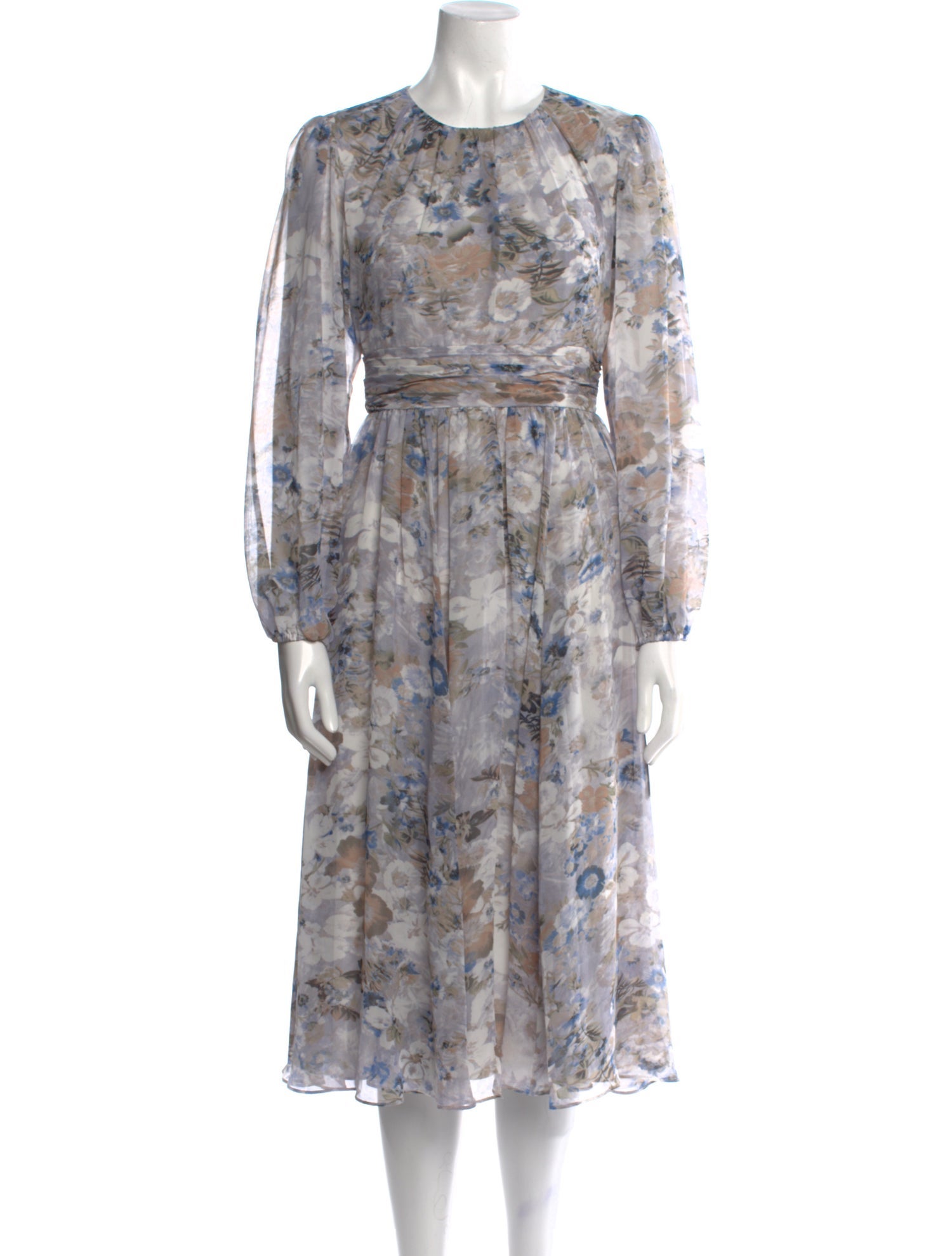Mikael Aghal Floral Print Midi Length Dress w/ Tags