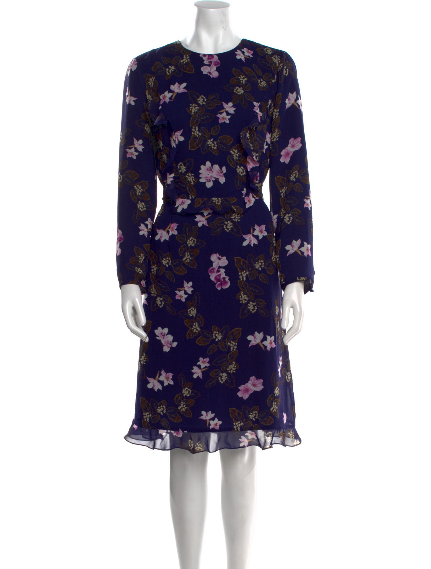 Mikael Aghal Floral Print Knee-Length Dress