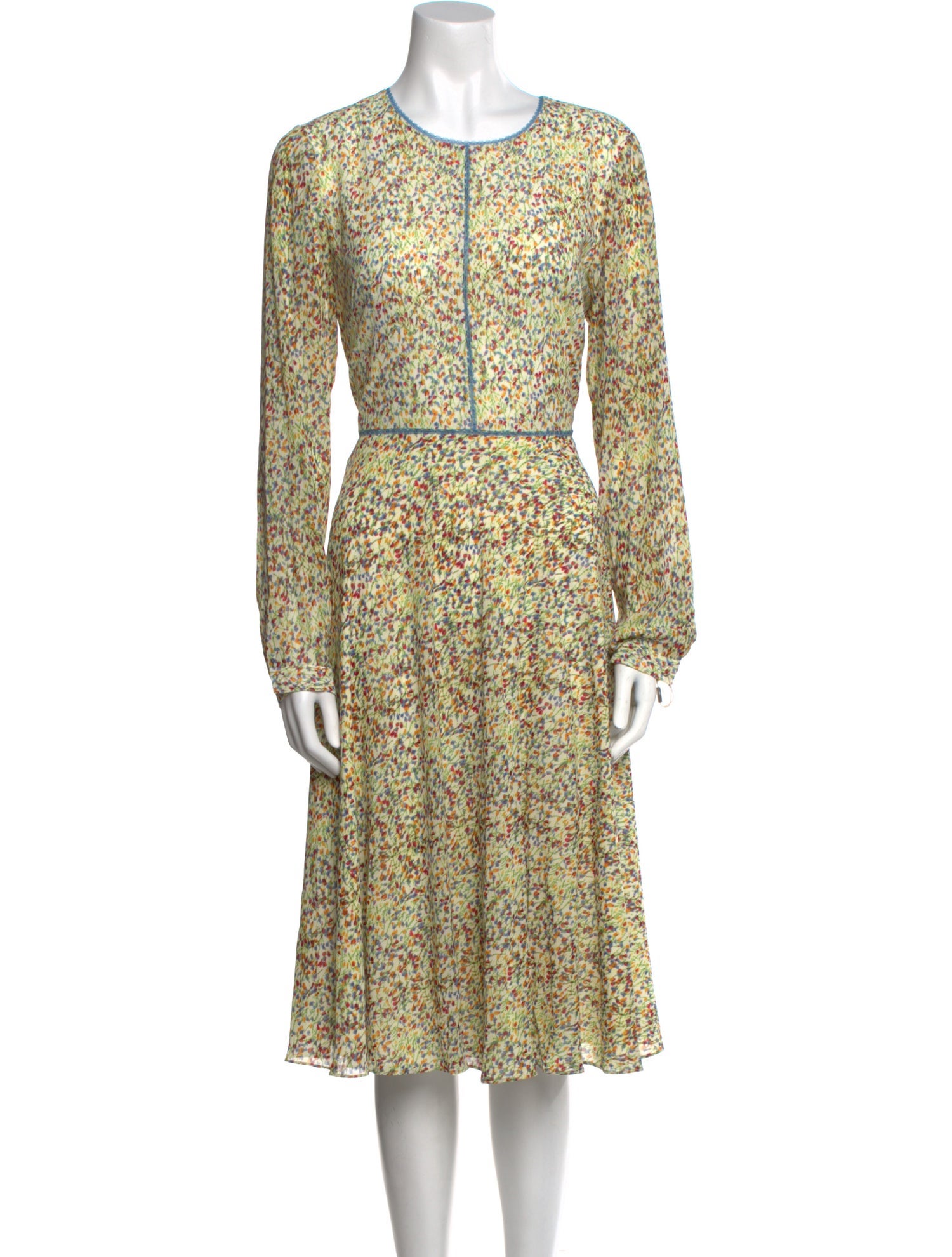 Mikael Aghal Floral Print Midi Length Dress w/ Tags