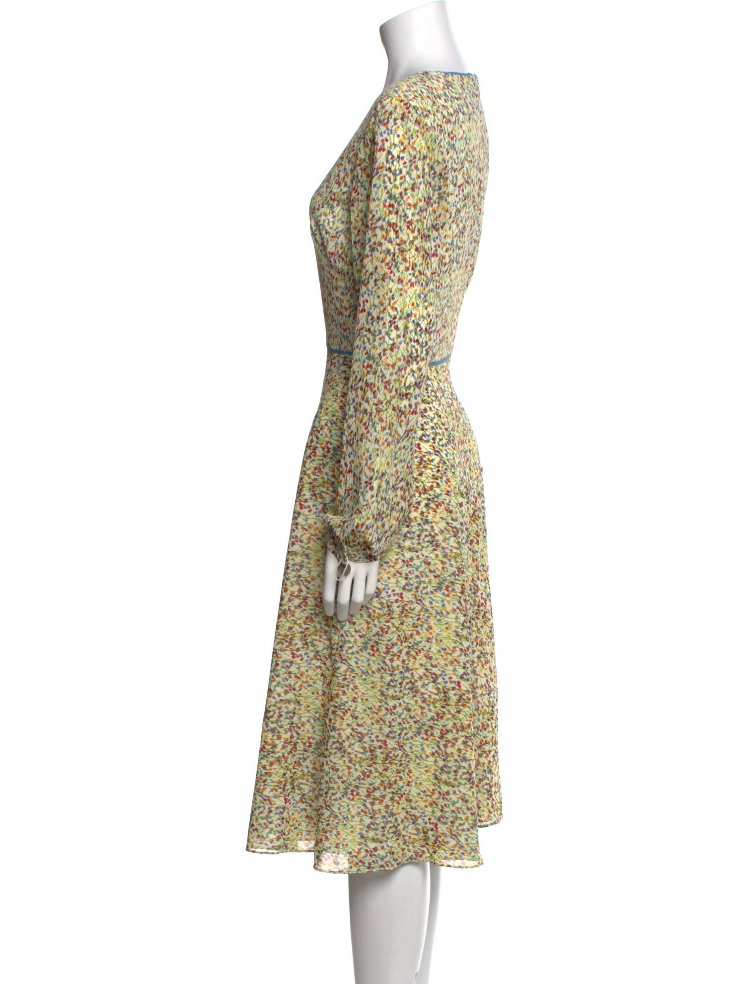 Mikael Aghal Floral Print Midi Length Dress w/ Tags