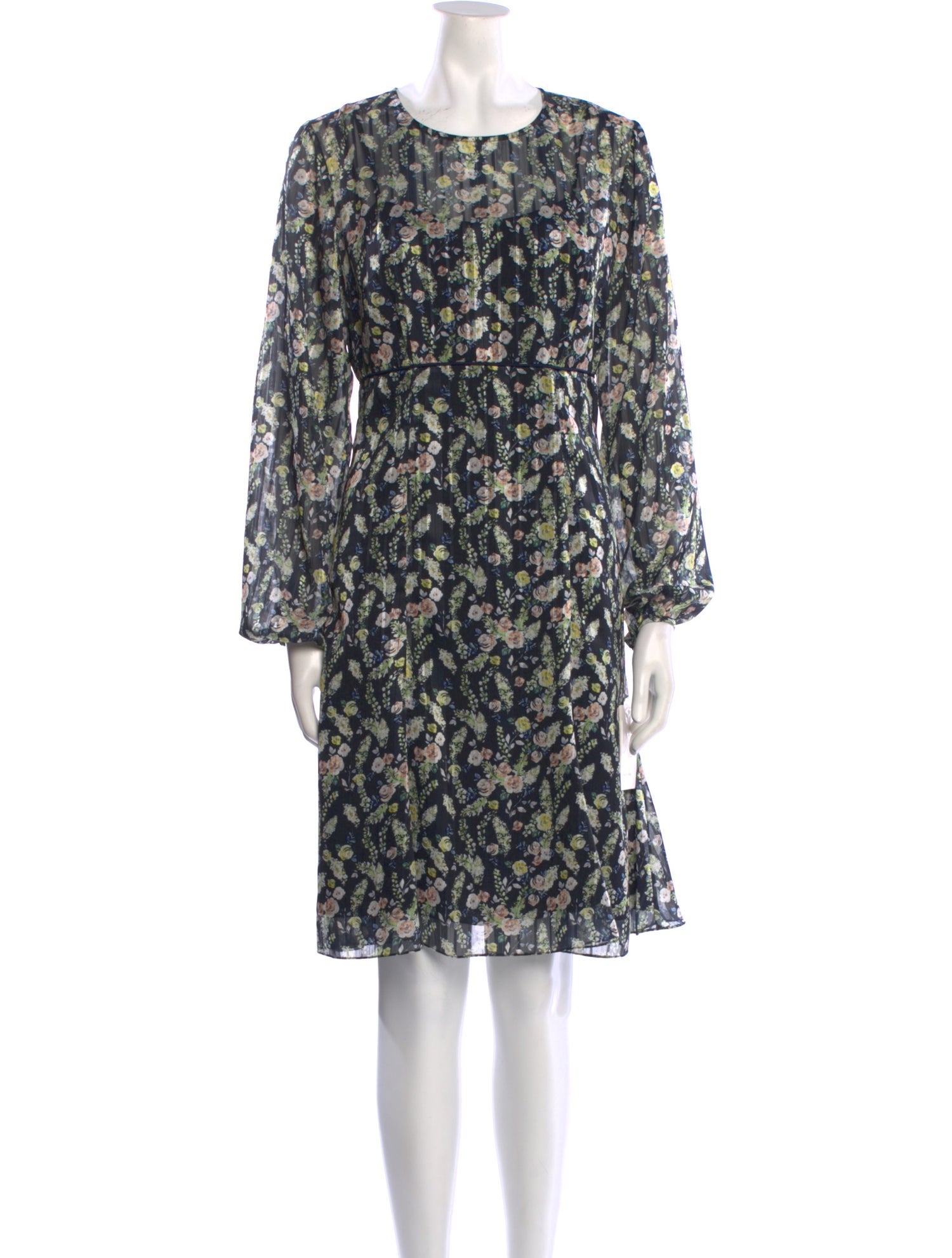 Mikael Aghal Floral Print Knee-Length Dress w/ Tags